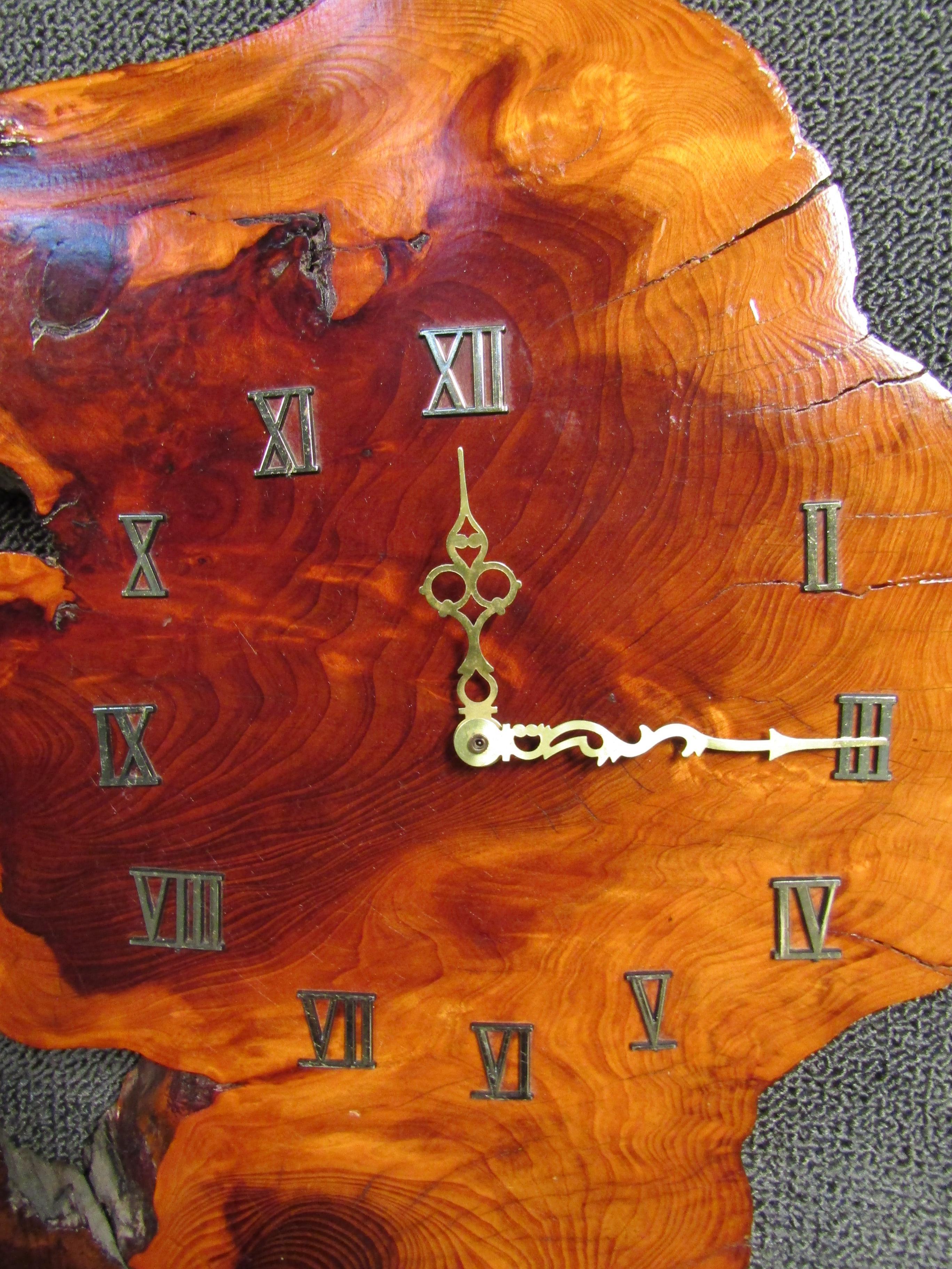 wood slab clock