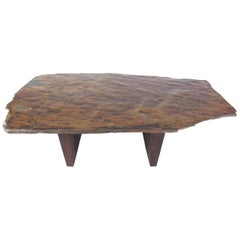 Live Edge Slate Top Coffee Table