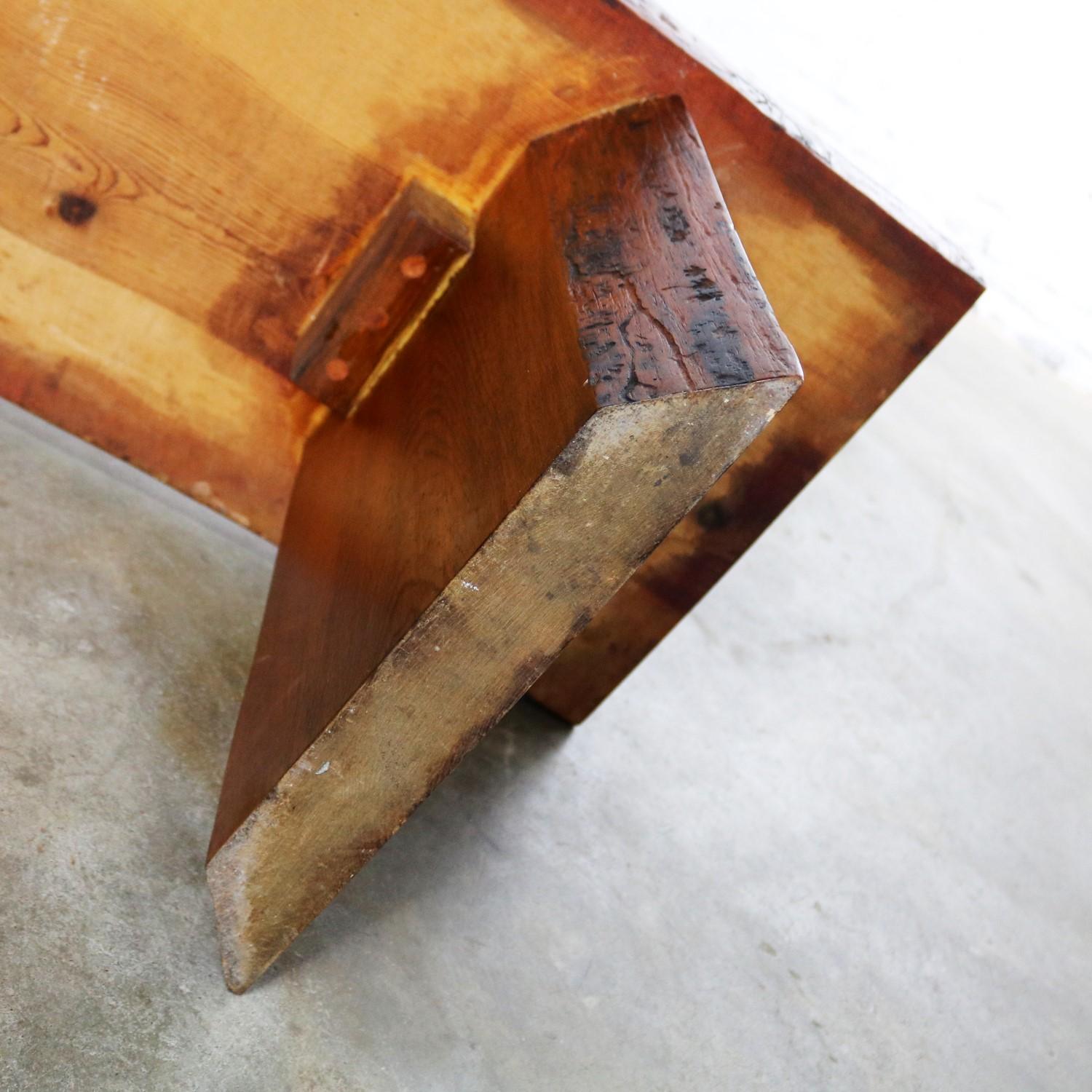Table basse ou banc en dalles de bois massif à bord vif dans le style de George Nakashima en vente 6