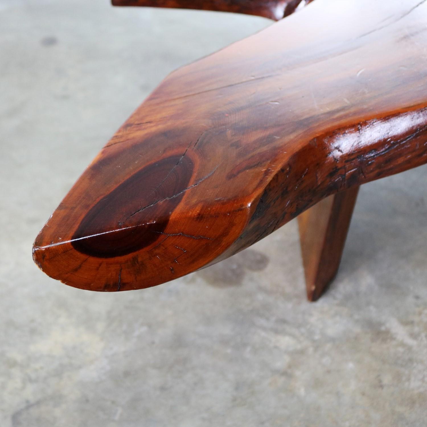 Wood Live Edge Solid Slab Coffee Table or Bench in the Style of George Nakashima For Sale