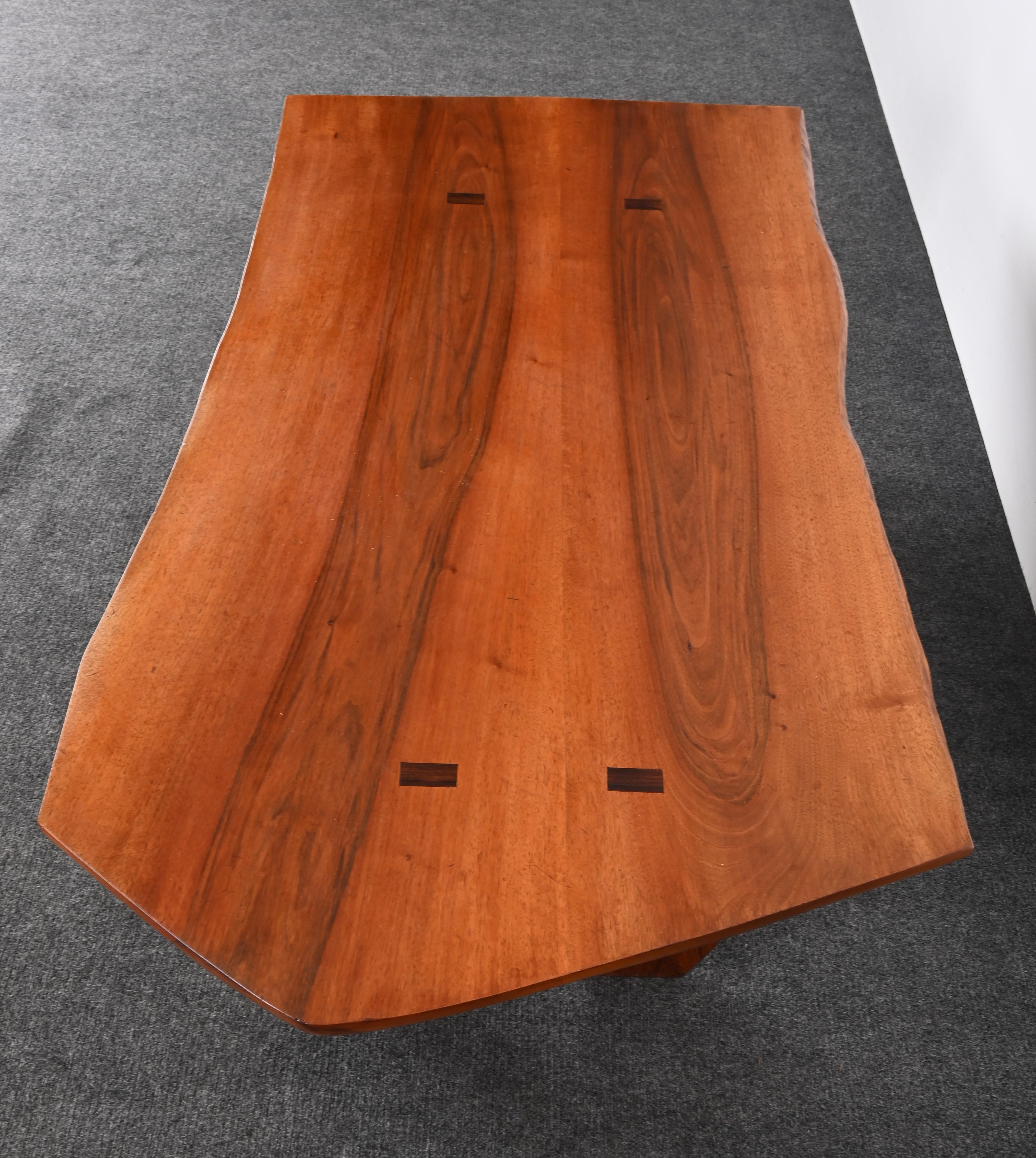 Live Edge Solid Walnut and Rosewood Coffee Table by Richard Rothbard, 1968 For Sale 9