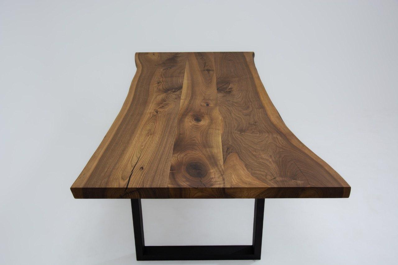 Live Edge Solid Walnut Wood Dining Table For Sale 3