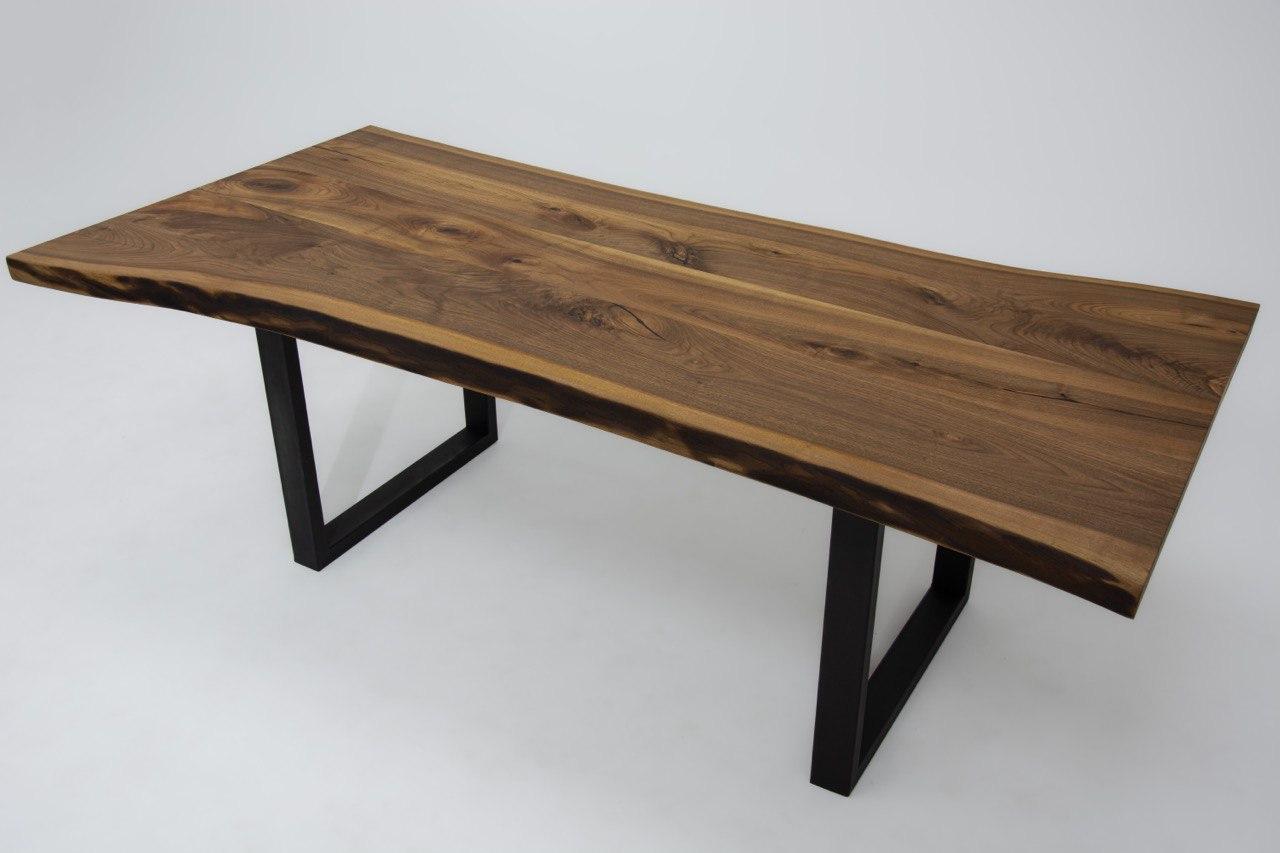 Live Edge Solid Walnut Wood Dining Table For Sale 4