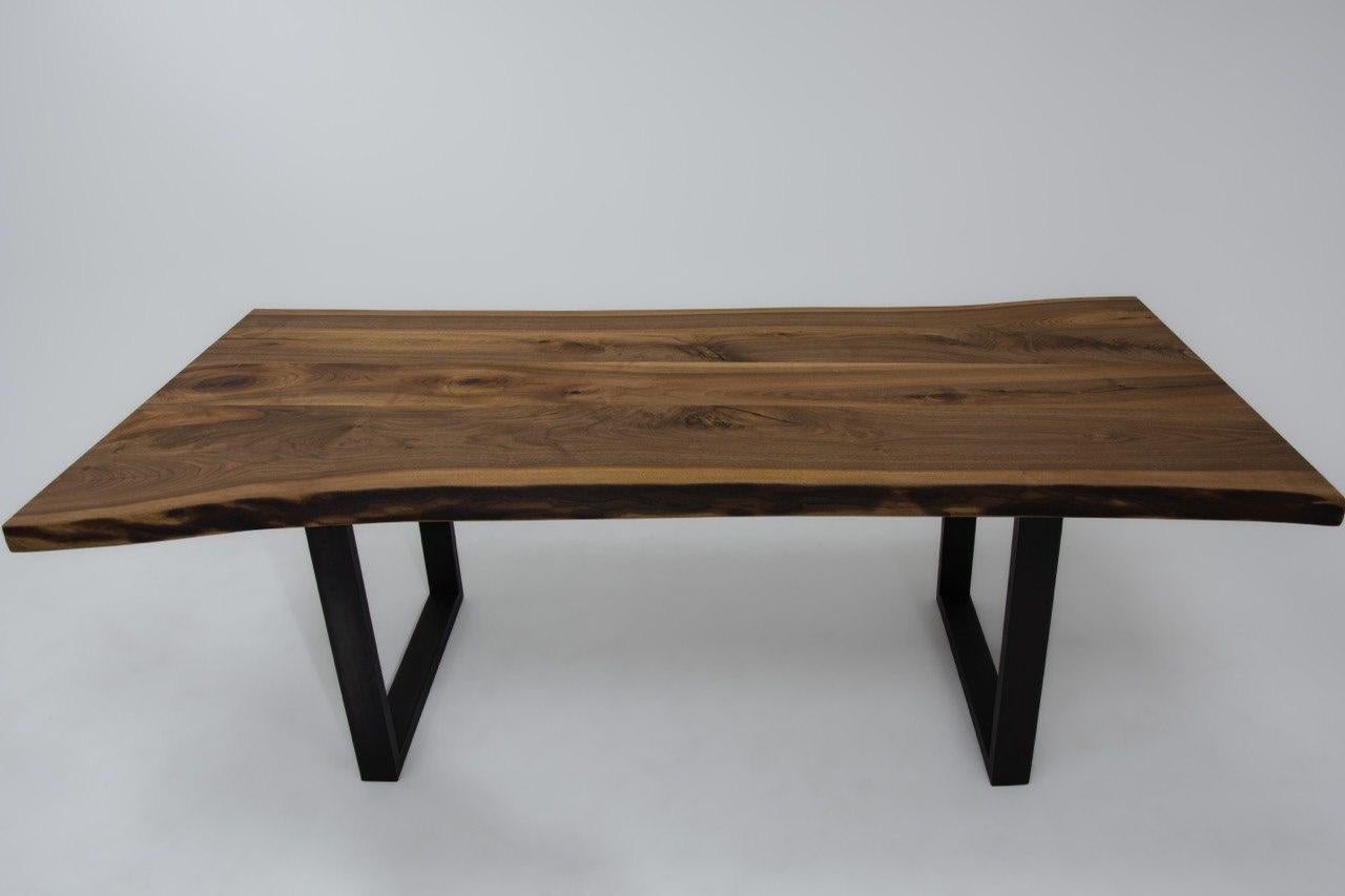 Turkish Live Edge Solid Walnut Wood Dining Table For Sale