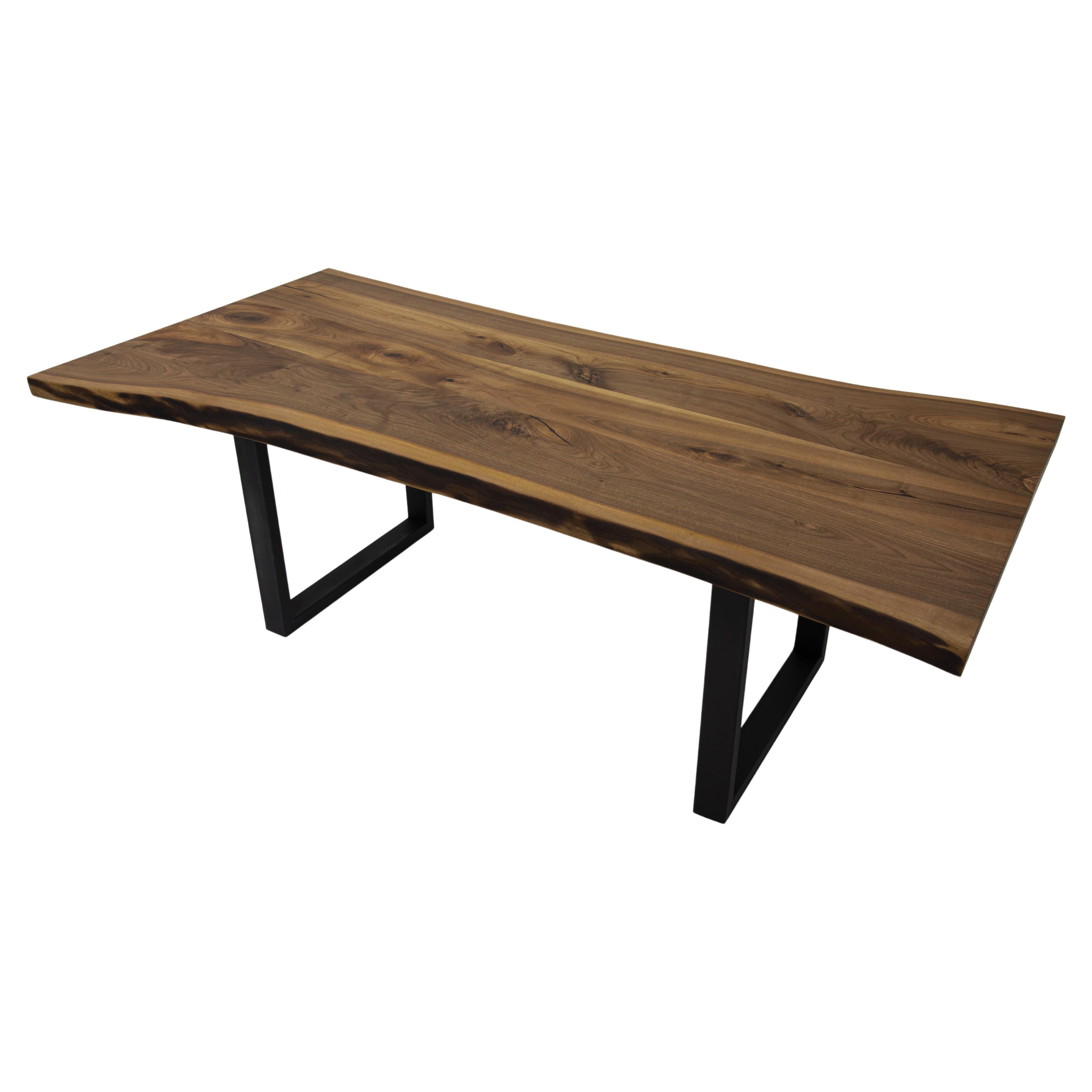 Live Edge Solid Walnut Wood Dining Table