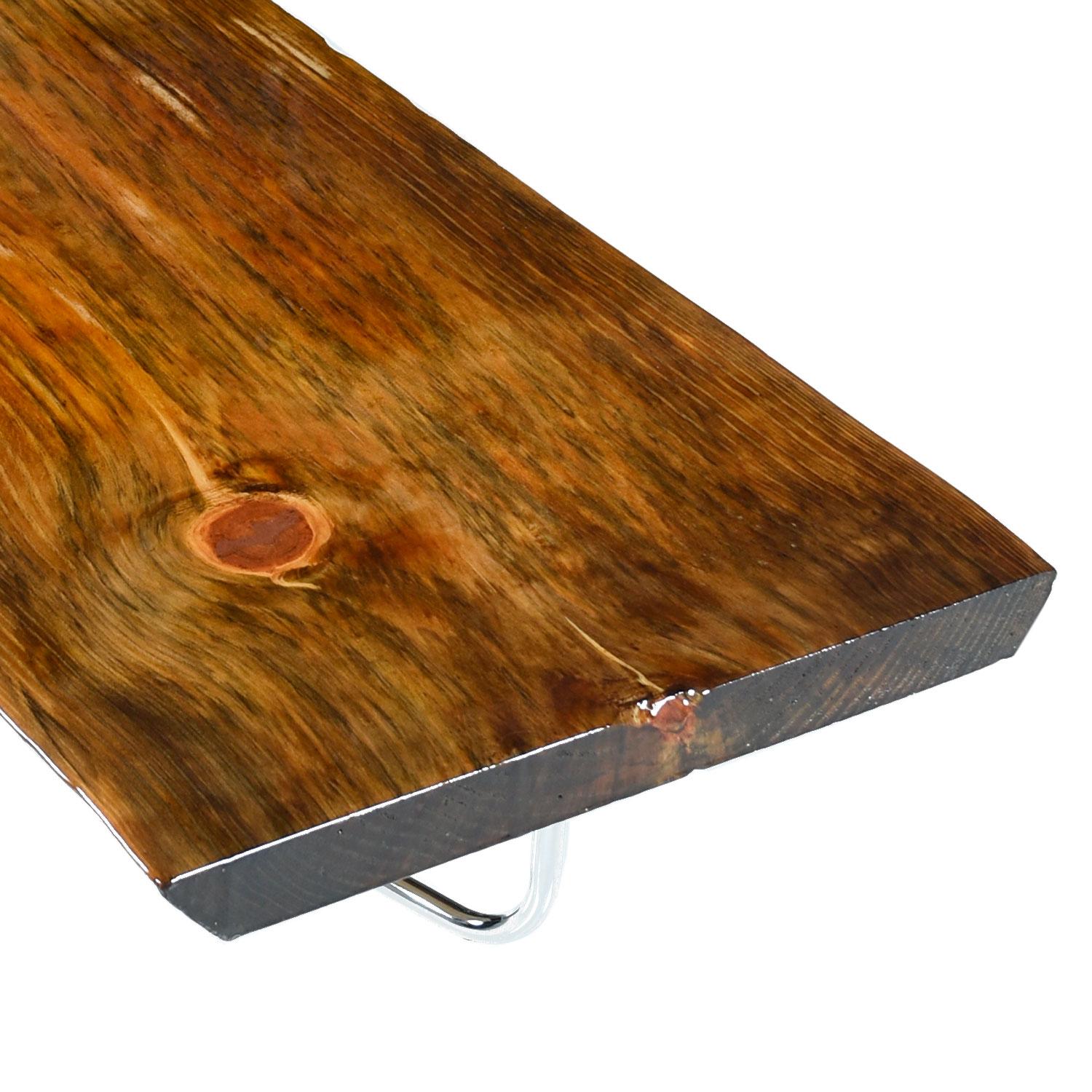 Lacquered Spalted Pine Coffee Table Bench, Rustic Live Edge