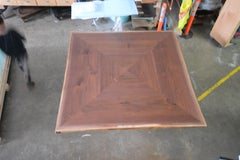 Live Edge Square Dining Table Made from Solid Walnut Slabs