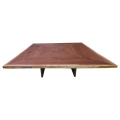 Live Edge Square Dining Table Made from Solid Walnut Slabs