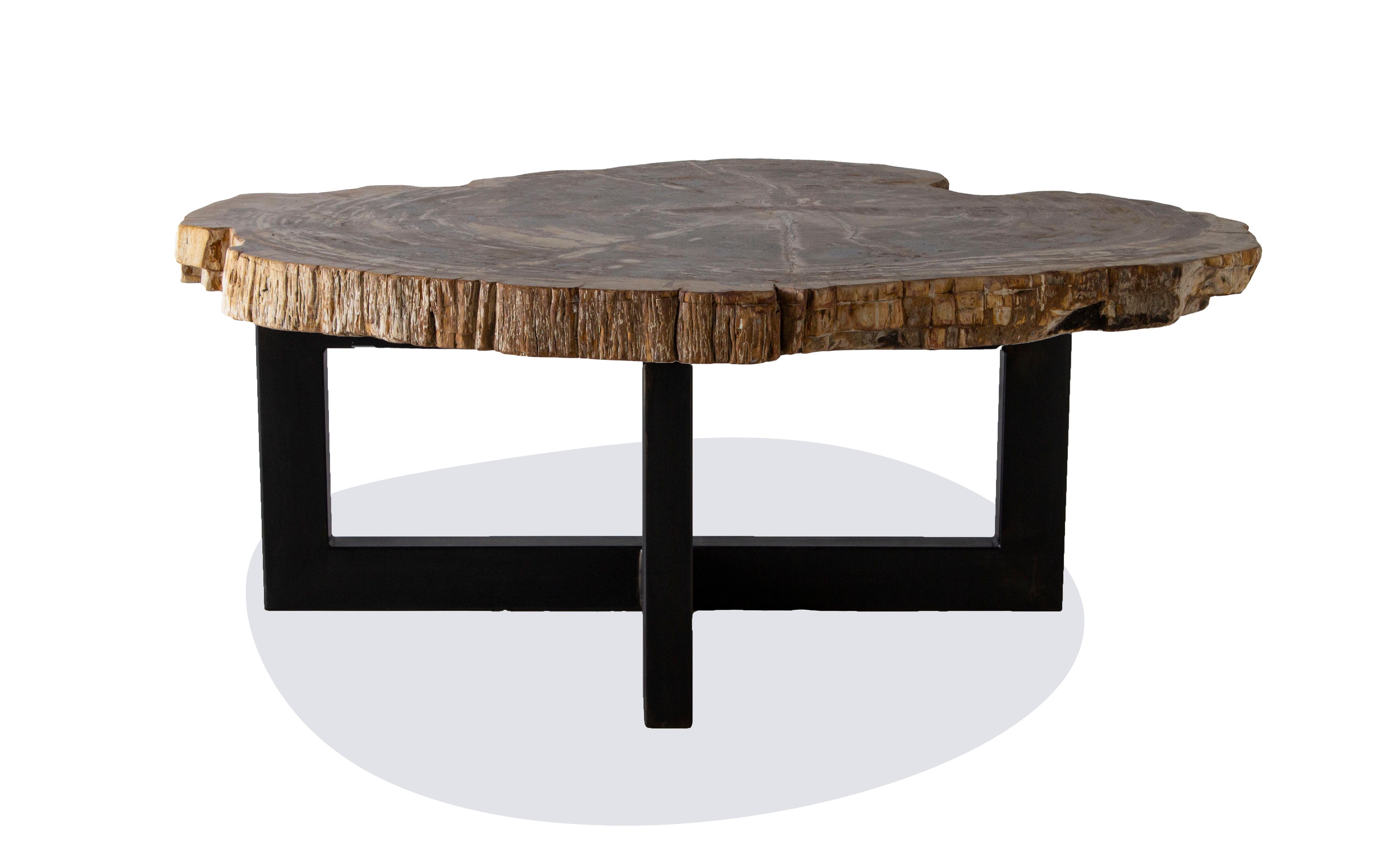 live edge stone coffee table