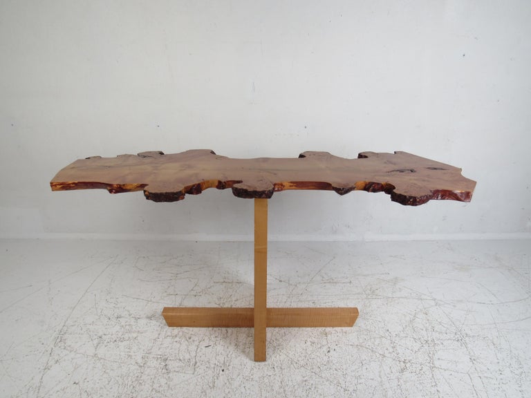 Mid-Century Modern Live Edge Studio Made Console Table For Sale