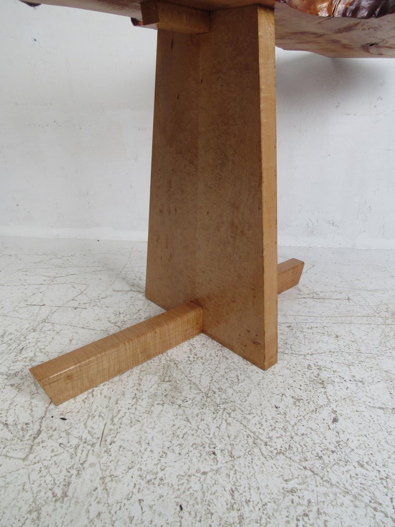 Wood Live Edge Studio Made Console Table For Sale