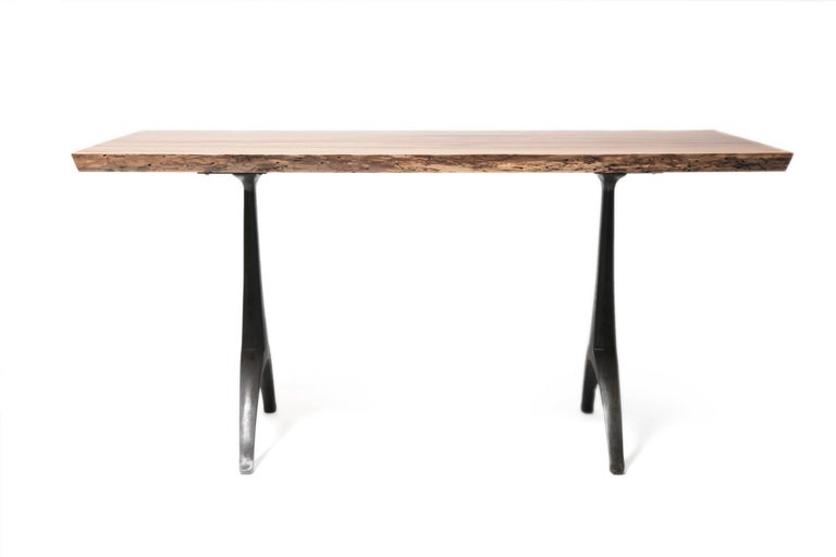 Live Edge Sweet Gum Table on Legacy Wishbone Base by Alabama Sawyer For Sale at 1stdibs