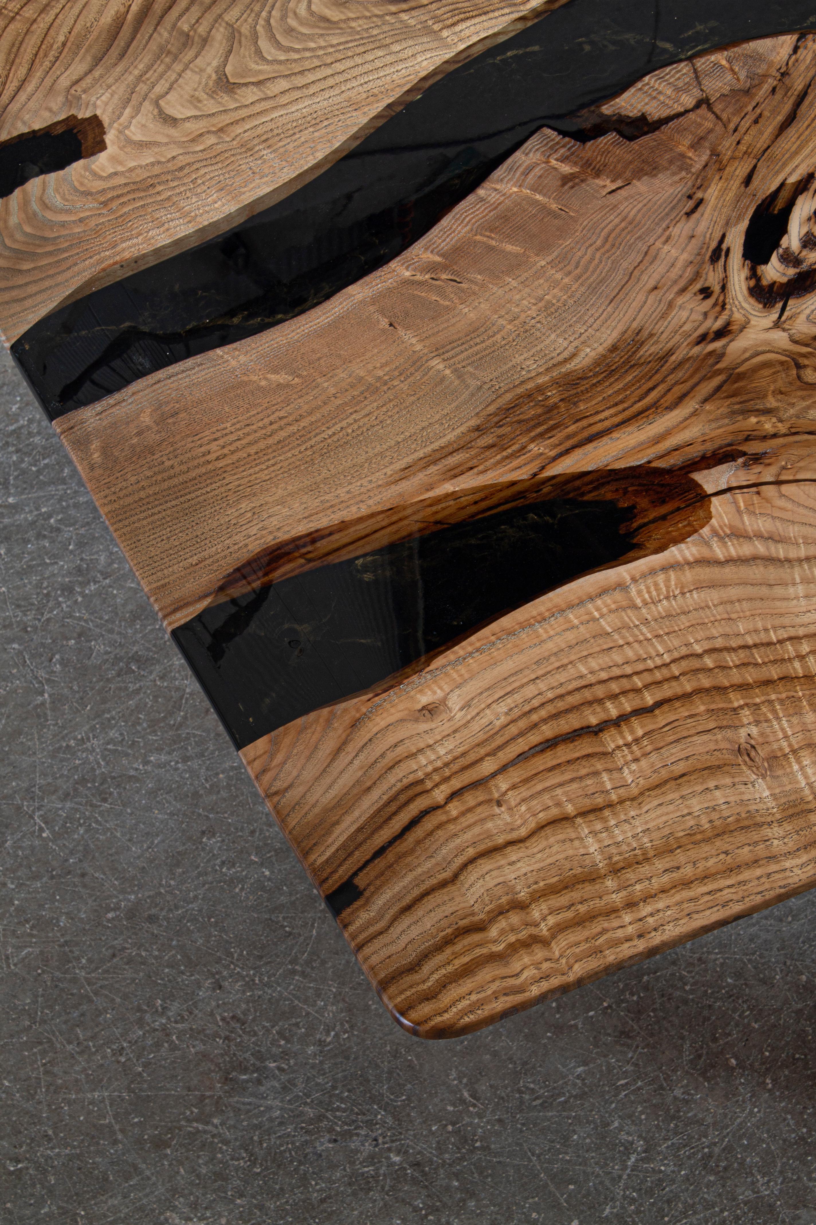 Live Edge Table Epoxy - Resin Dining Table - Custom Epoxy Resin Walnut Table For Sale 1