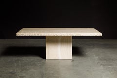 Live Edge Travertine Dining Table by Stone International, Italy, 1980s, Signed