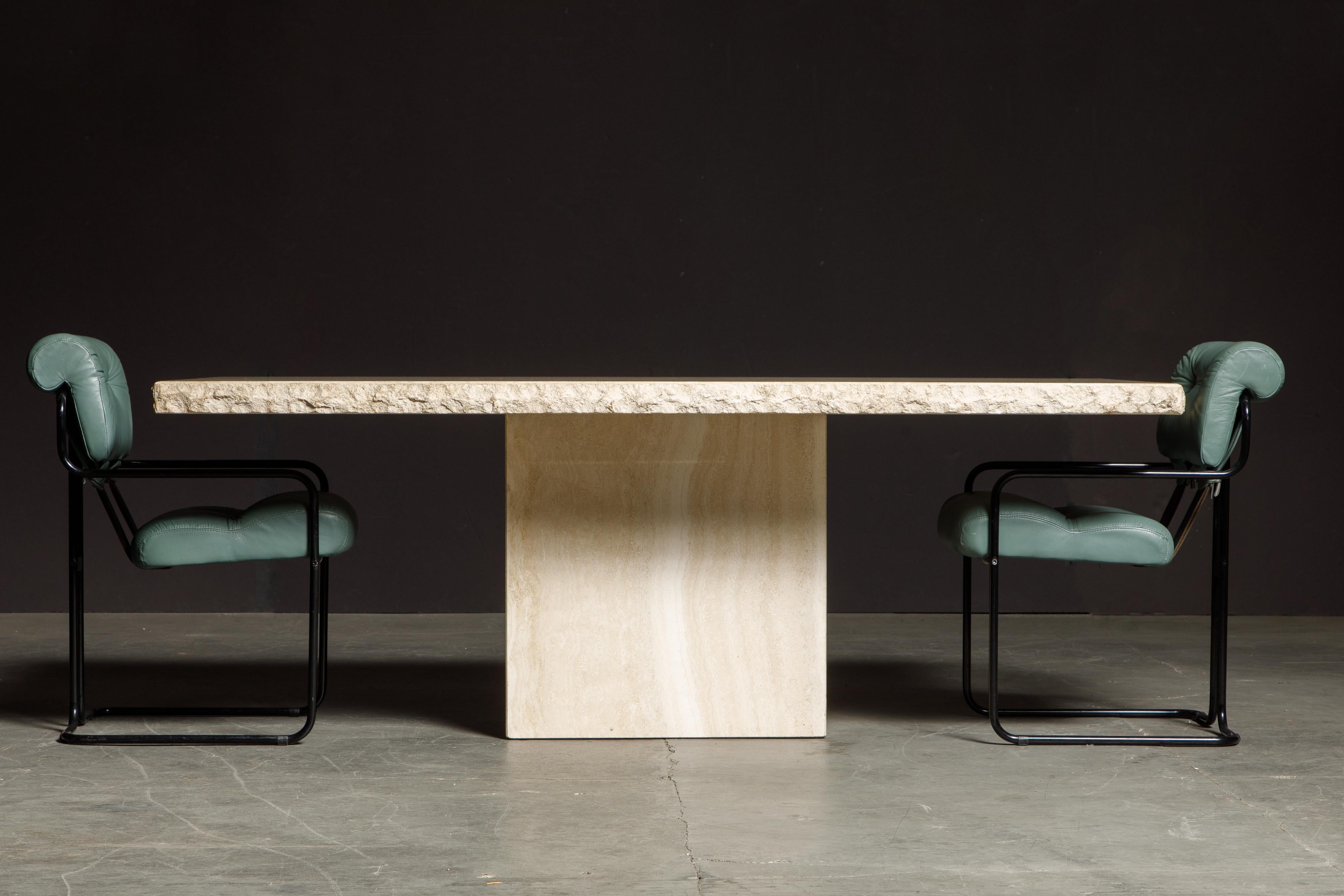 Late 20th Century Live Edge Travertine Dining Table by Stone International, Italy, 1980s, Signed