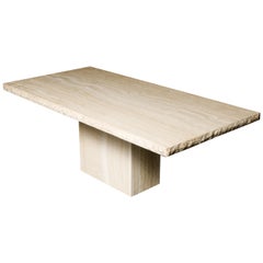 Vintage Live Edge Travertine Dining Table by Stone International, Italy, 1980s, Signed