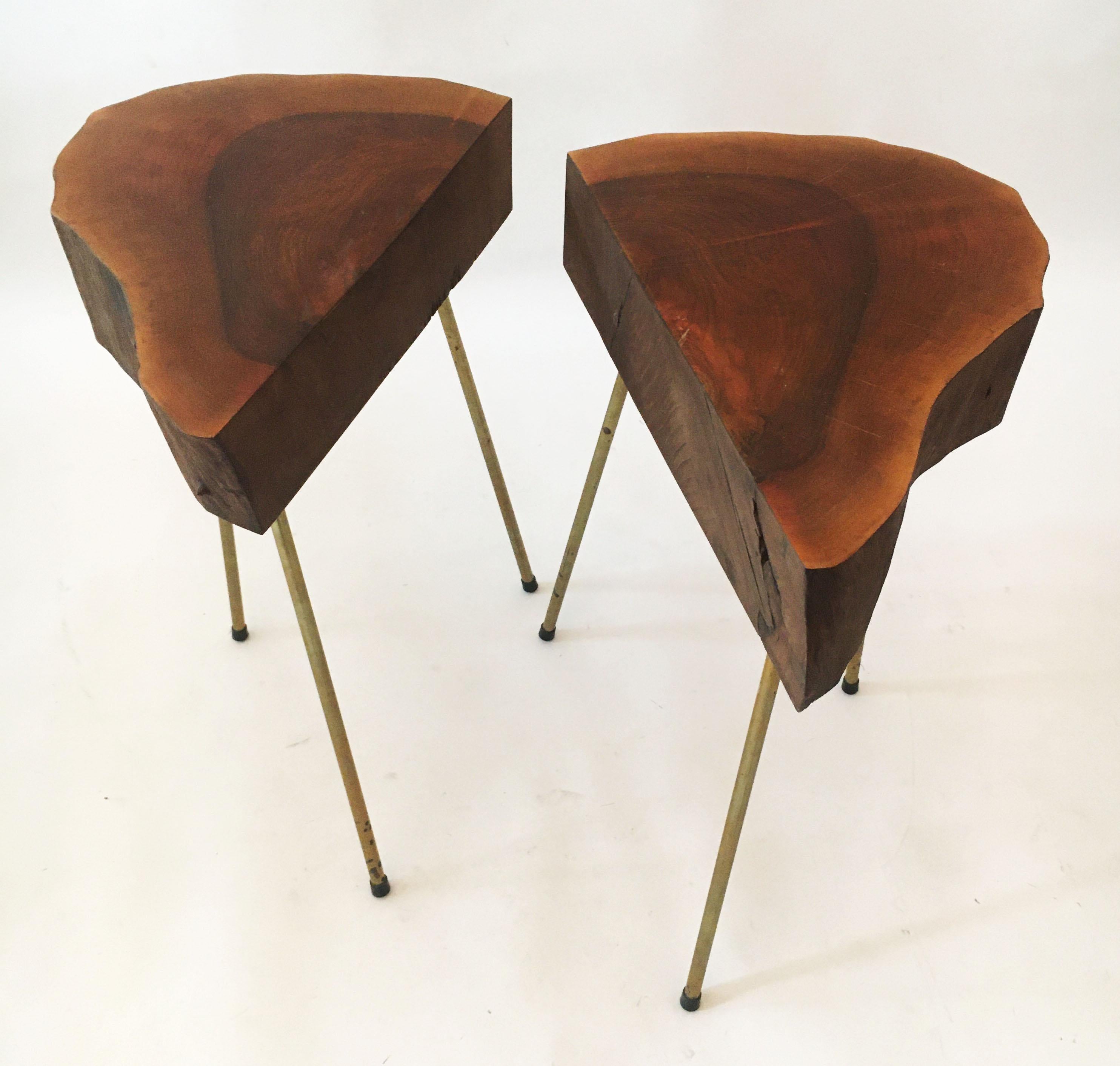 Mid-20th Century Live Edge Tree Trunk 'Heart' Table Pair, Austria 1950s For Sale