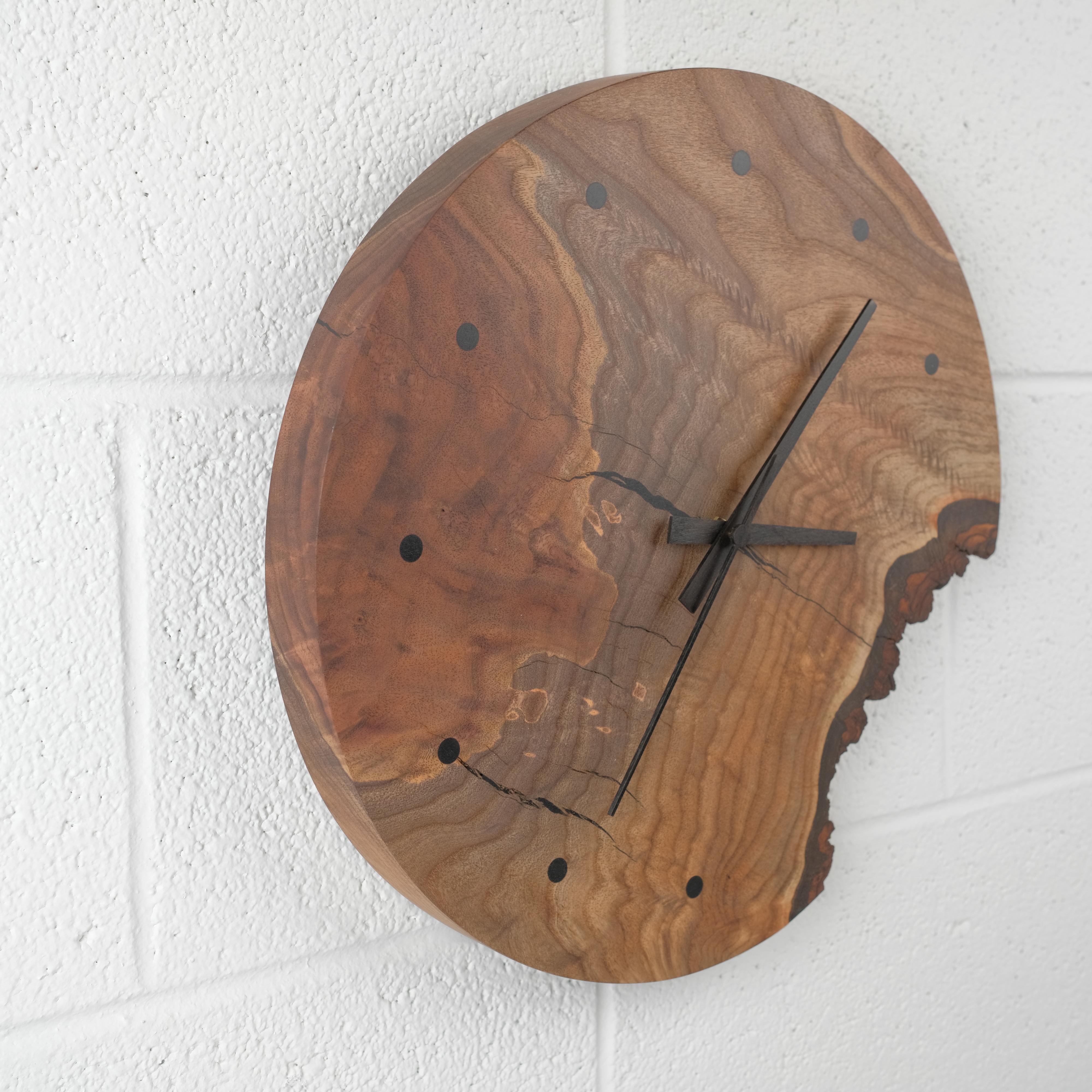 Live Edge Walnut Wall Clock For Sale at 1stDibs