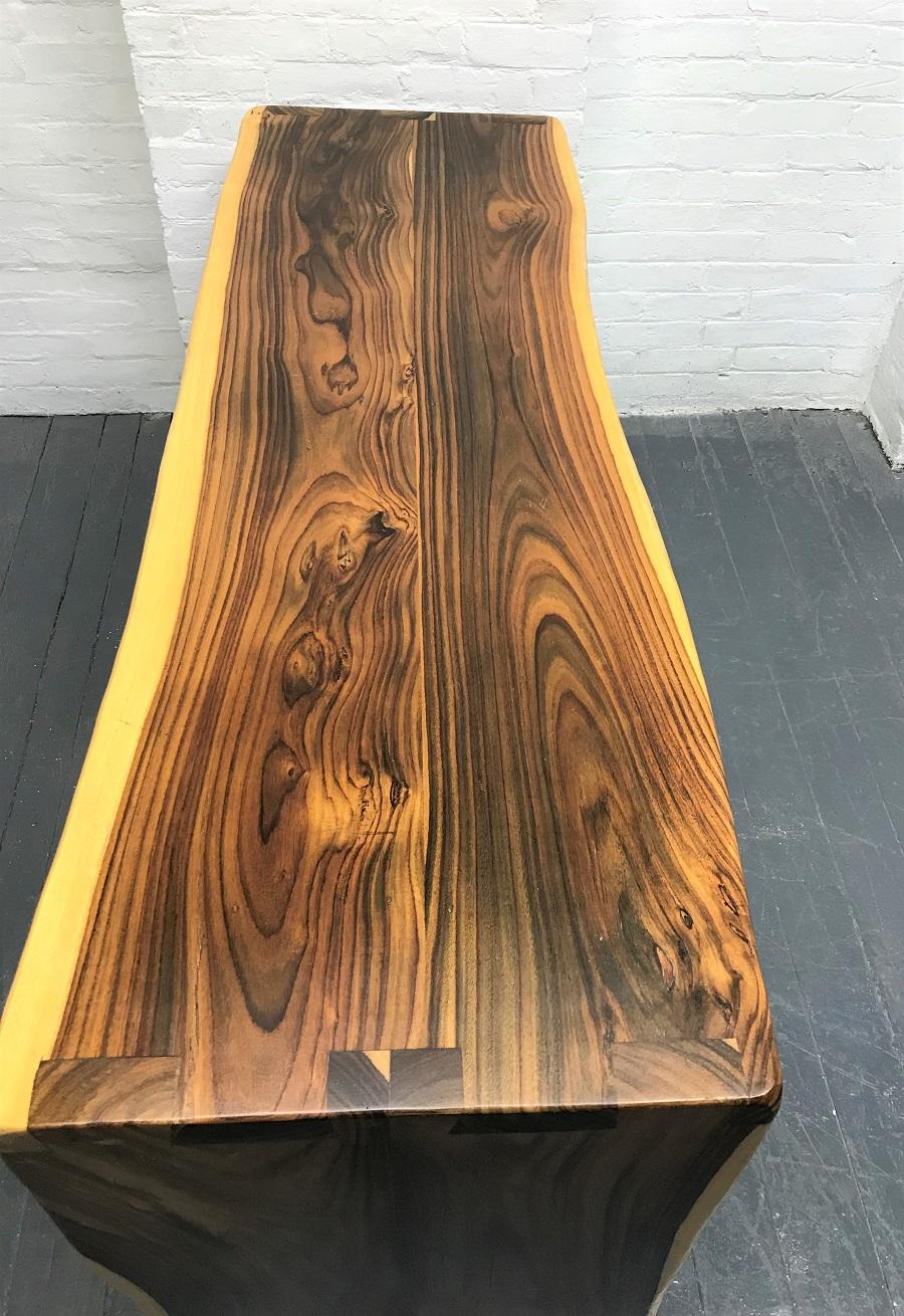 Live Edge Walnut Console Table In Good Condition For Sale In New York, NY