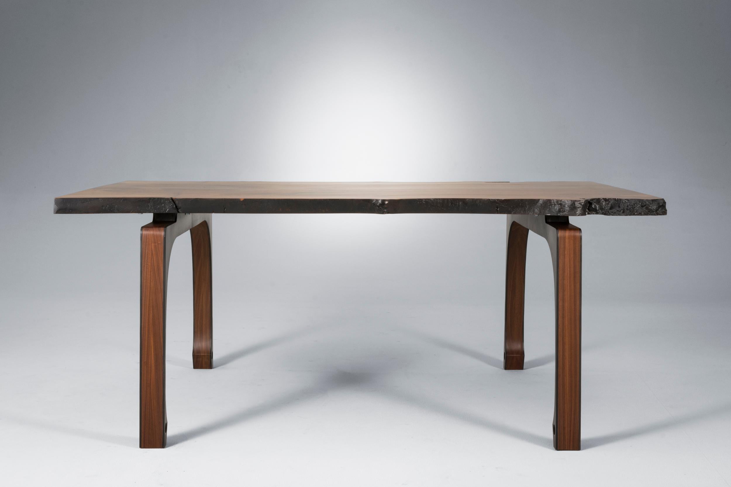 American Live Edge Walnut Dining Table with Solid Walnut Legs 