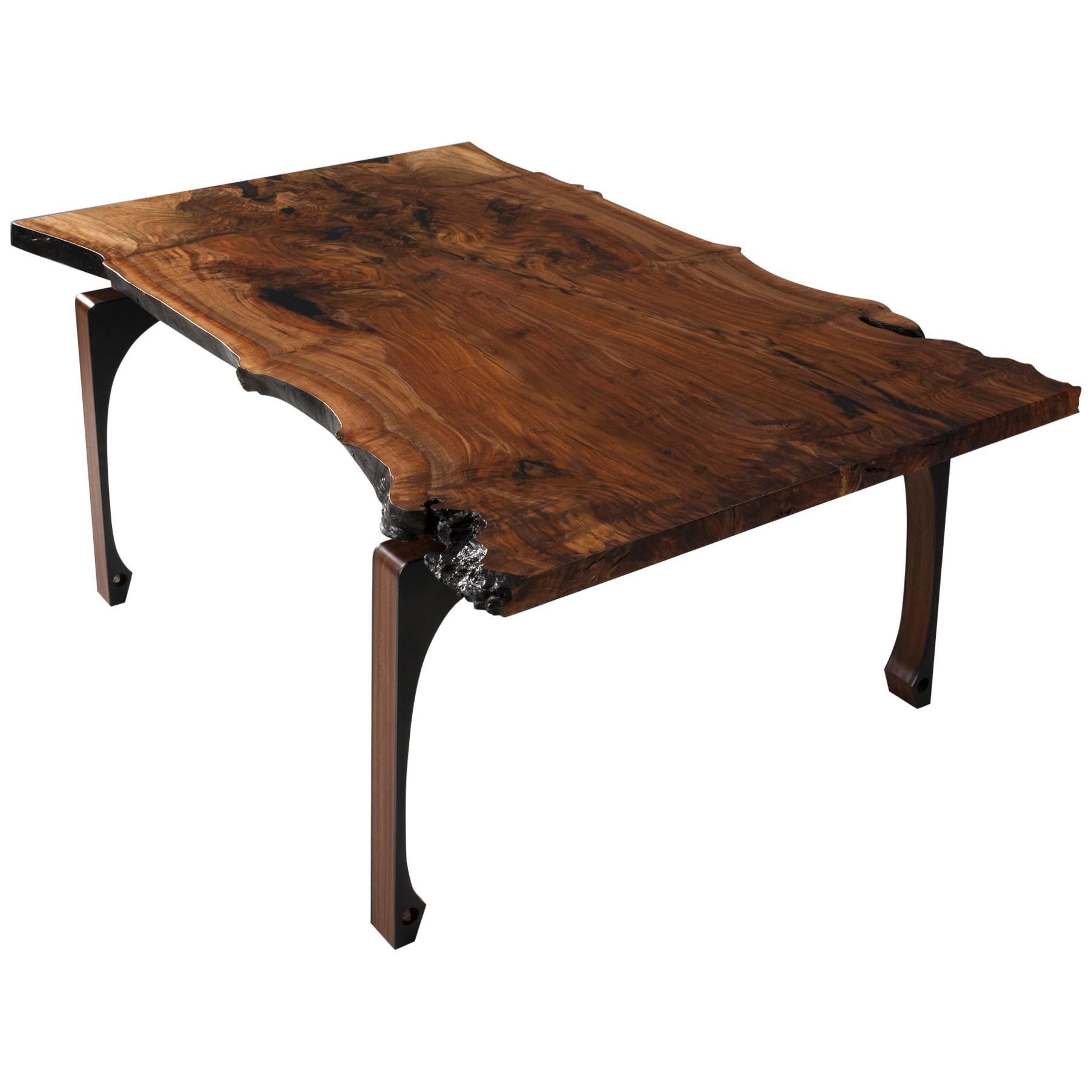 Live Edge Walnut Dining Table with Solid Walnut Legs "Gladstone Dining Table"