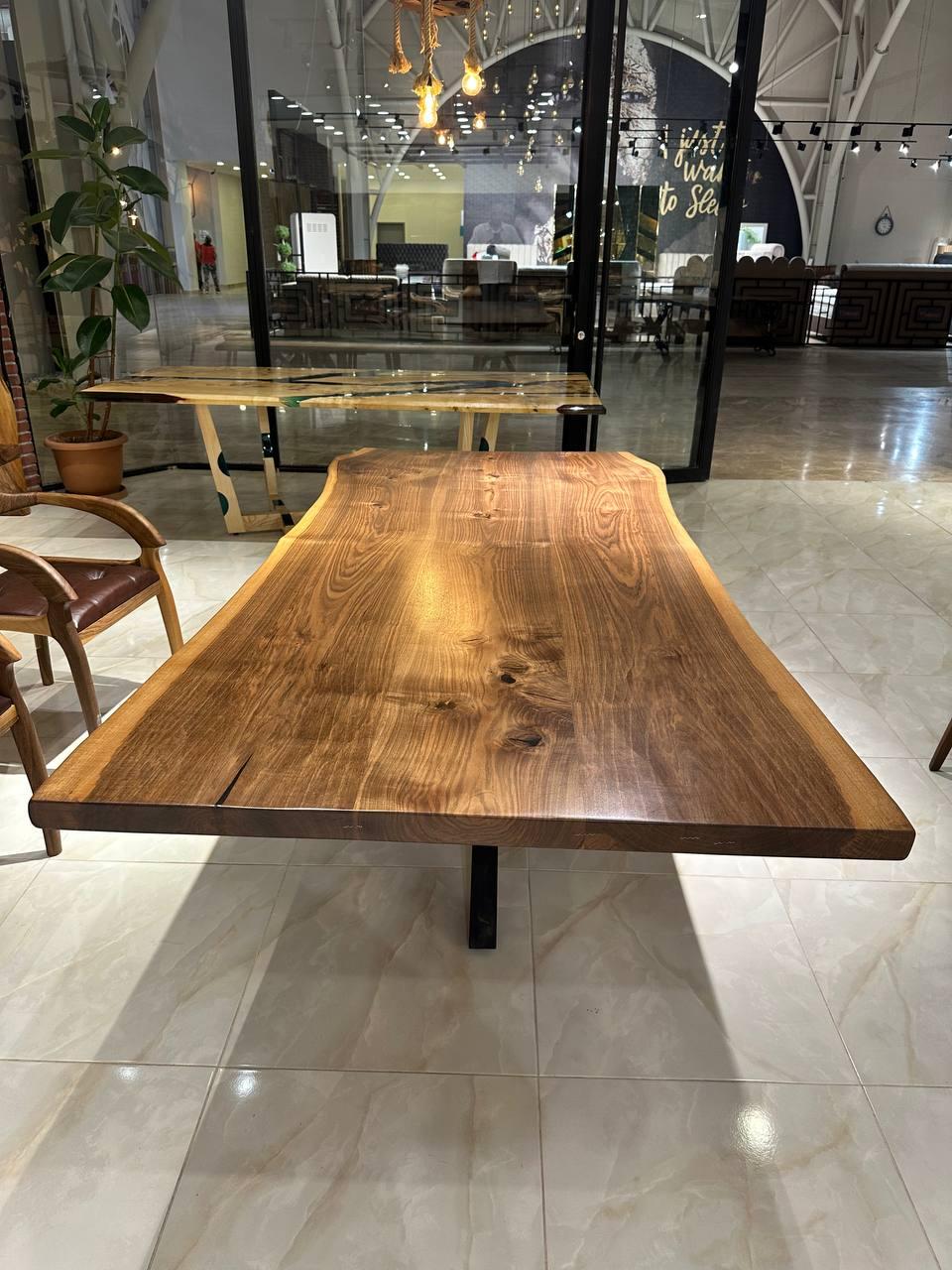 Live Edge Walnut Massive Wooden Handmade Custom Dining Table For Sale 2