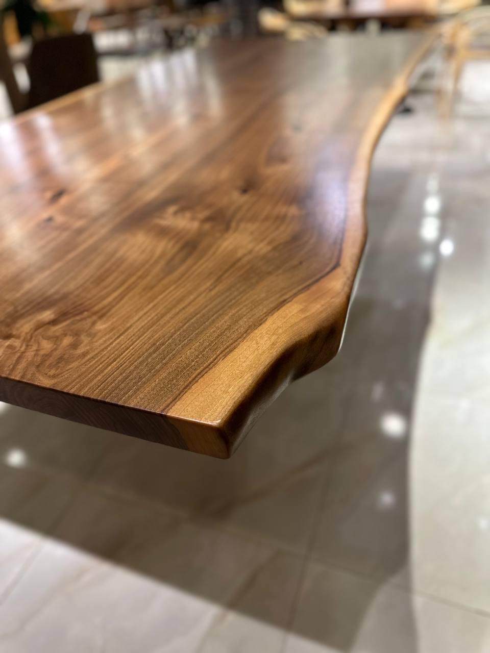 Turkish Live Edge Walnut Massive Wooden Handmade Custom Dining Table For Sale
