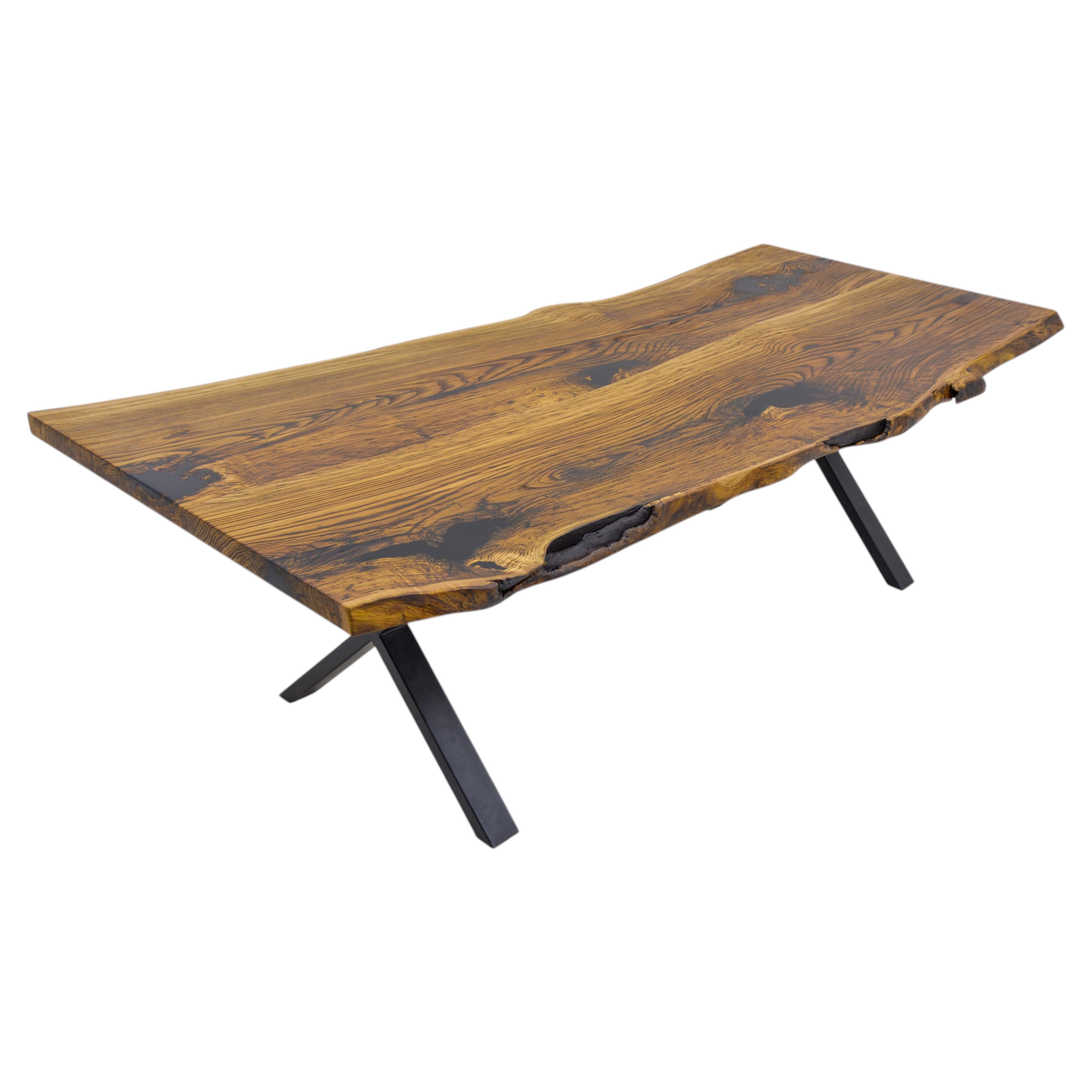 Live Edge Walnut Wooden Dining Table - Natural Slab Kitchen Table