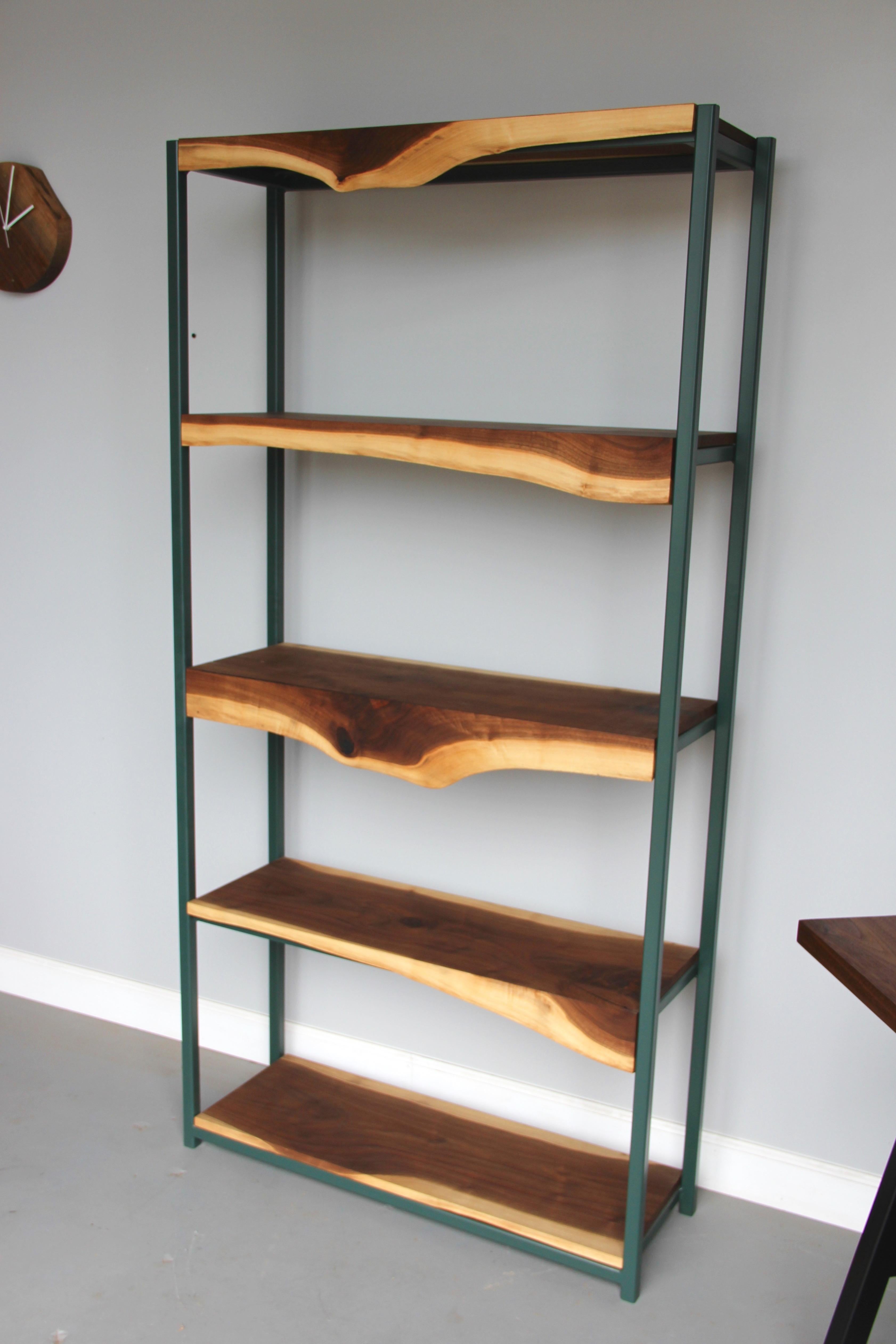 live edge book shelf