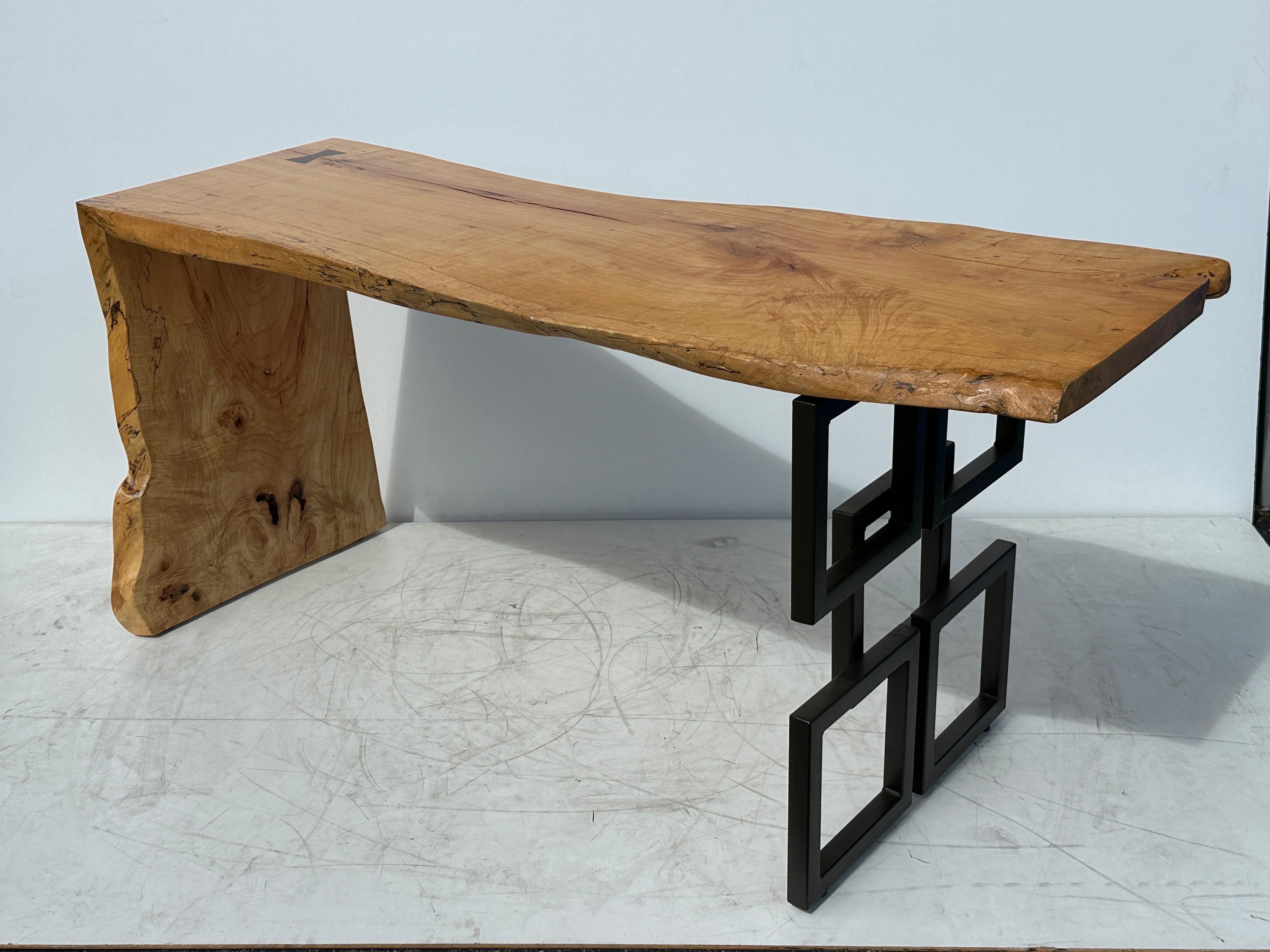 American Live Edge Waterfall Desk Console Table
