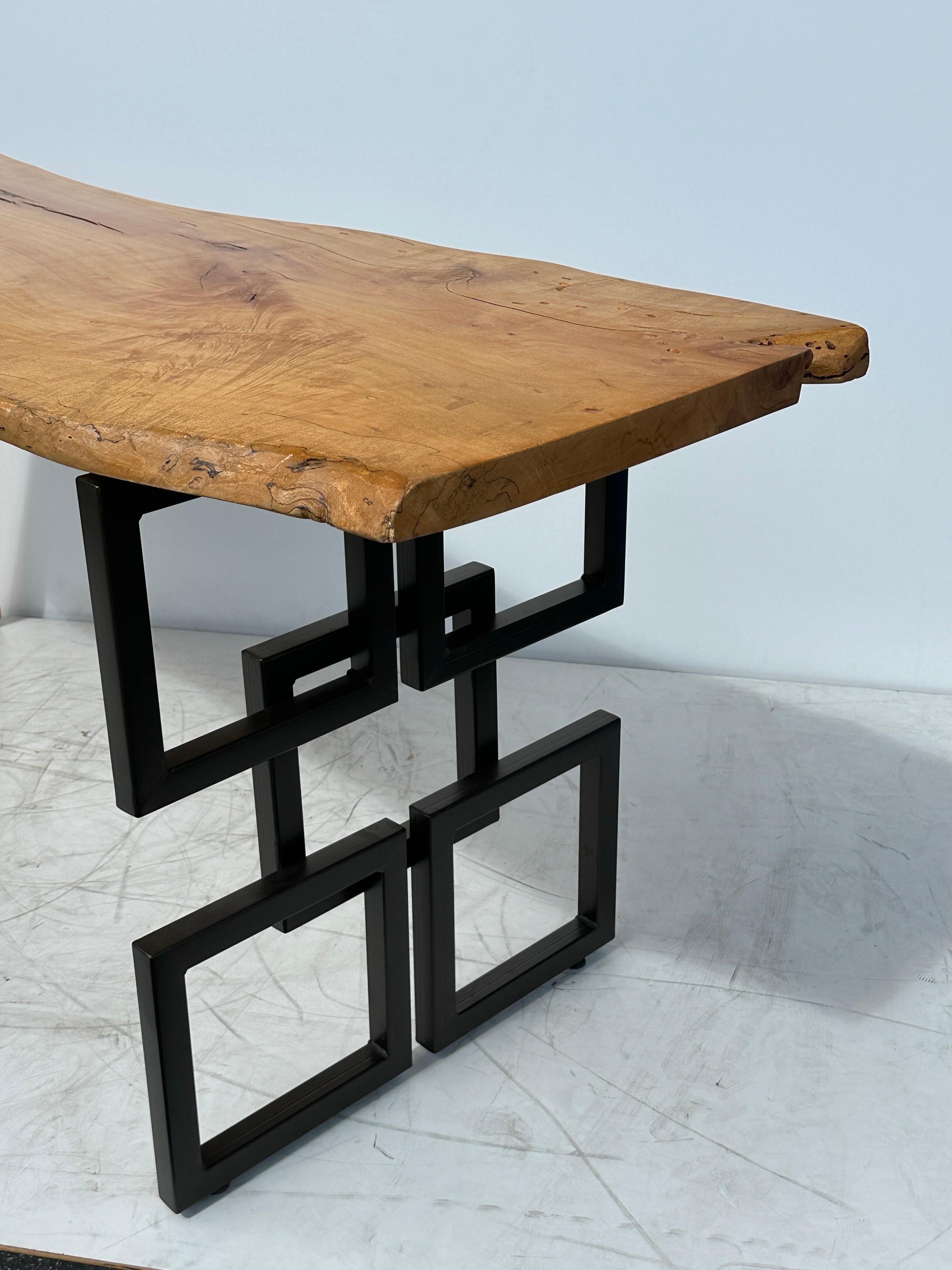 Live Edge Waterfall Desk Console Table In Good Condition In North Hollywood, CA