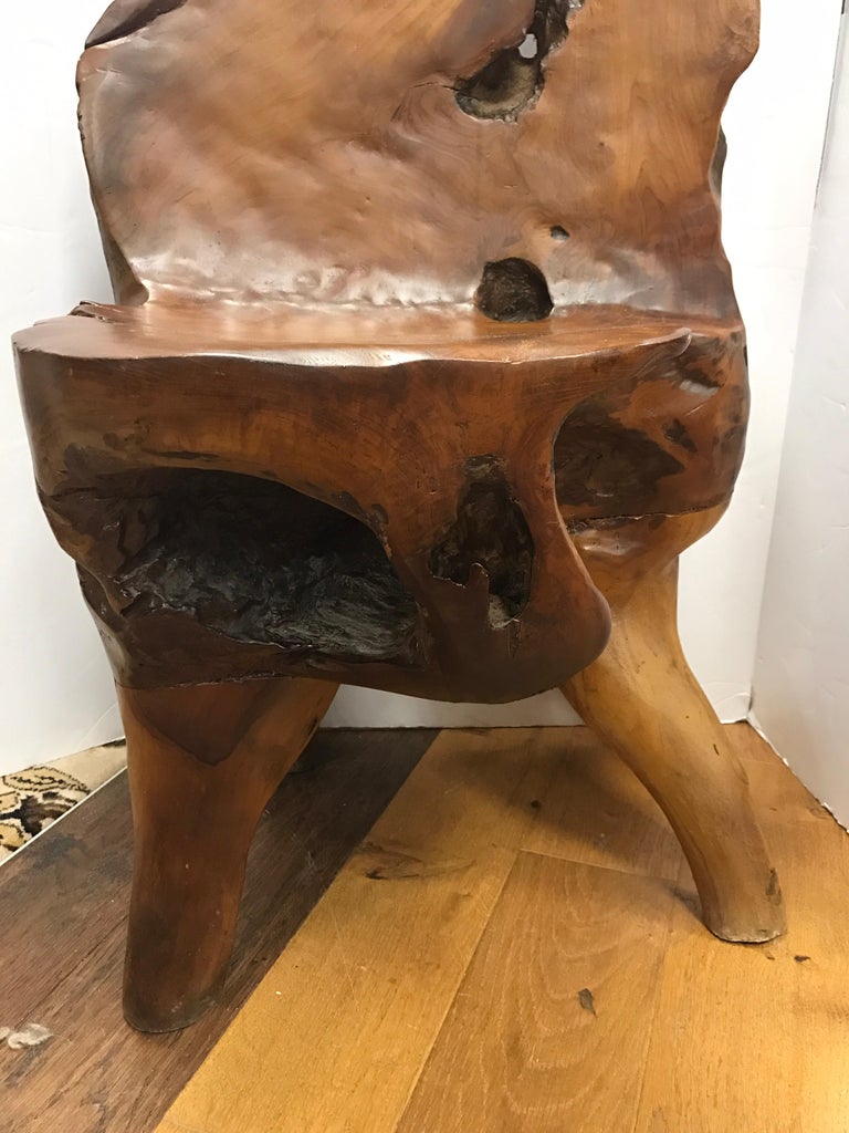Live Edge Wood Slab Chair Rustic One of a Kind at 1stDibs