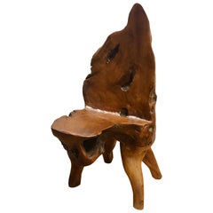 Live Edge Wood Slab Chair Rustic One of a Kind