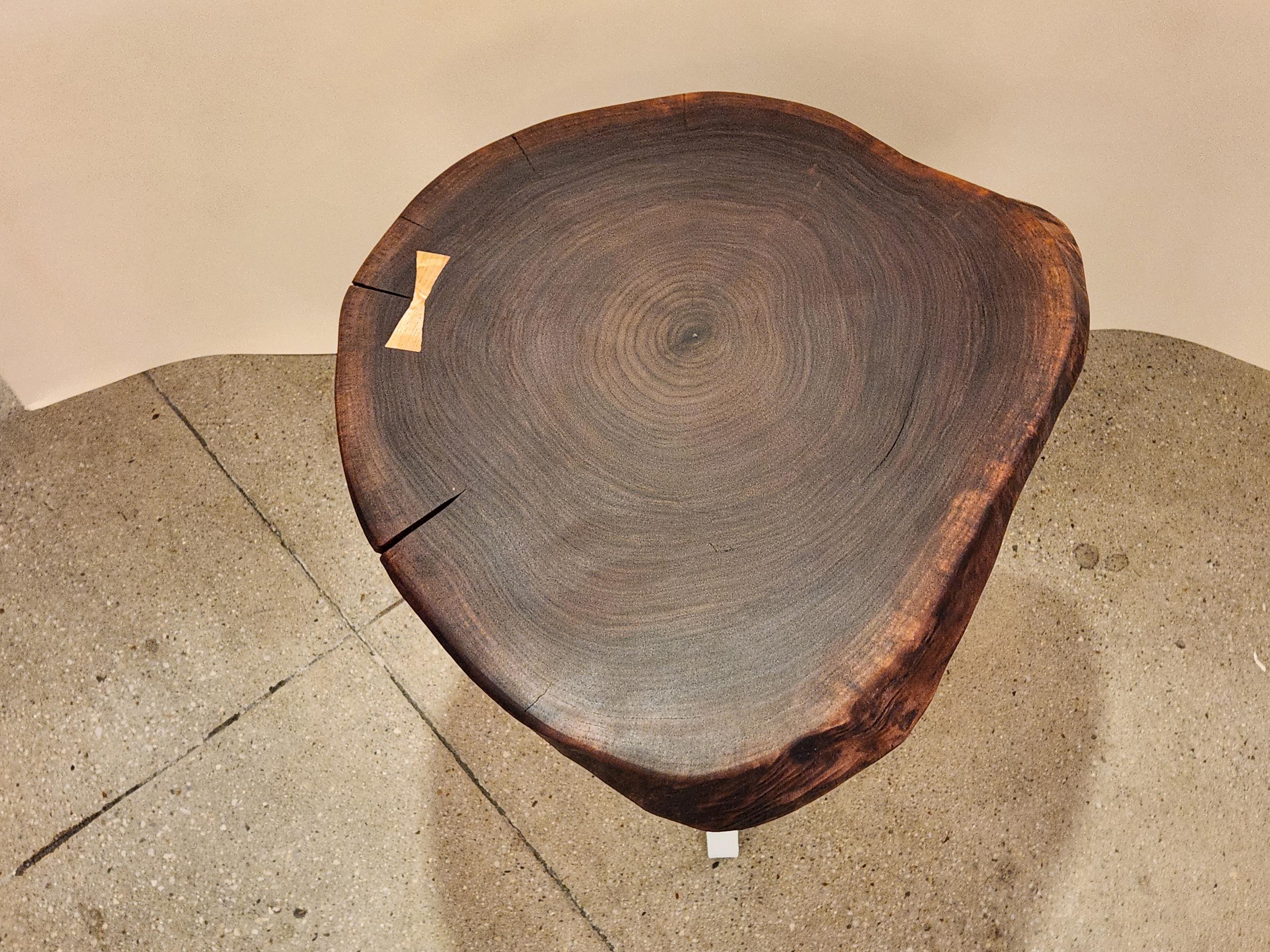 Hand-Crafted Live Edge Wood Slab Coffee Table by Creation Therrrier For Sale