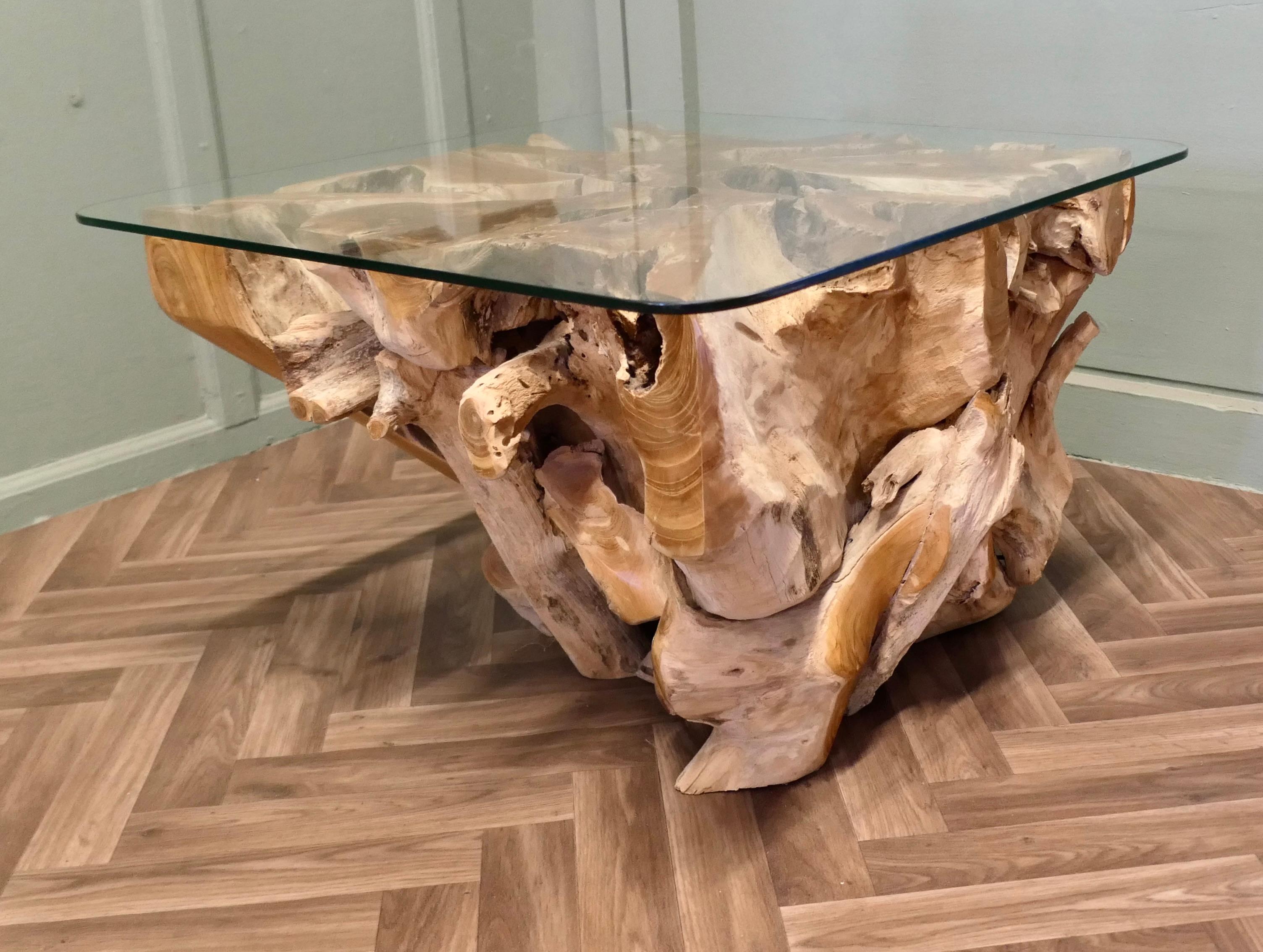 Live Edge Eibenholz Wurzelbaum Couchtisch mit Glasplatte  

Ein schönes und einzigartiges Stück.
Das Wurzelholz ist von atemberaubender Schönheit und ein wunderbares Stück für Ihr Haus oder Ihren Garten.
Die Tabelle ist in gutem gebrauchten Zustand