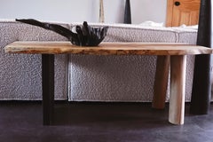 Live Edged Spalted Maple Modern Bench with two types of legs.
