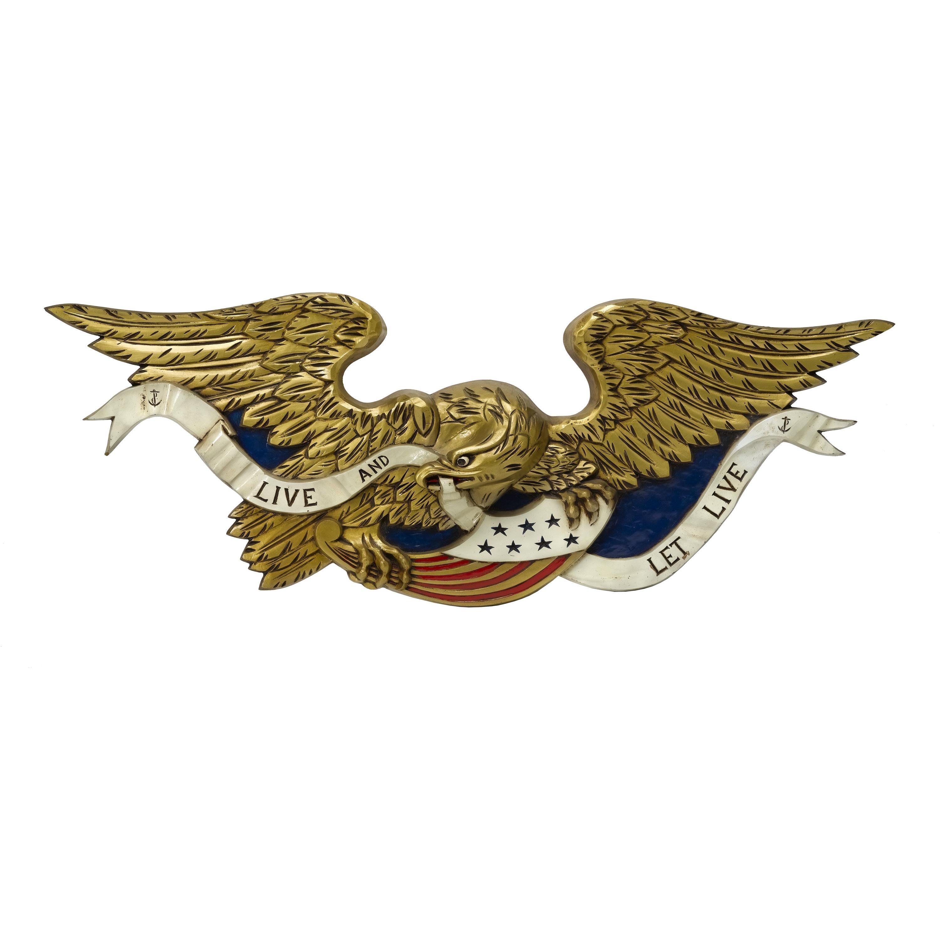 Live & Let Live Hand Painted American Eagle