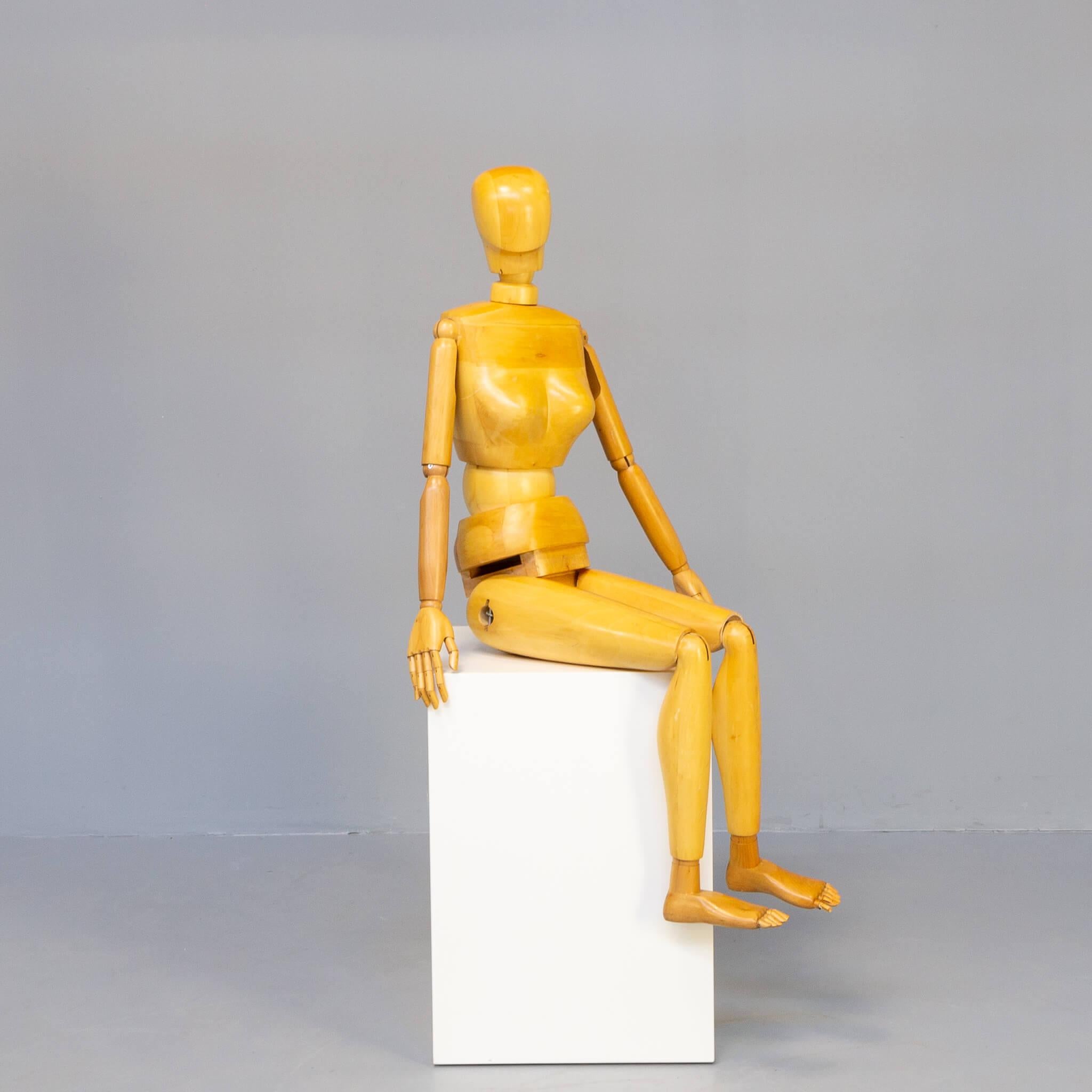 Dutch Live-Size Articulated Wooden Artist Model Mannequin For Sale