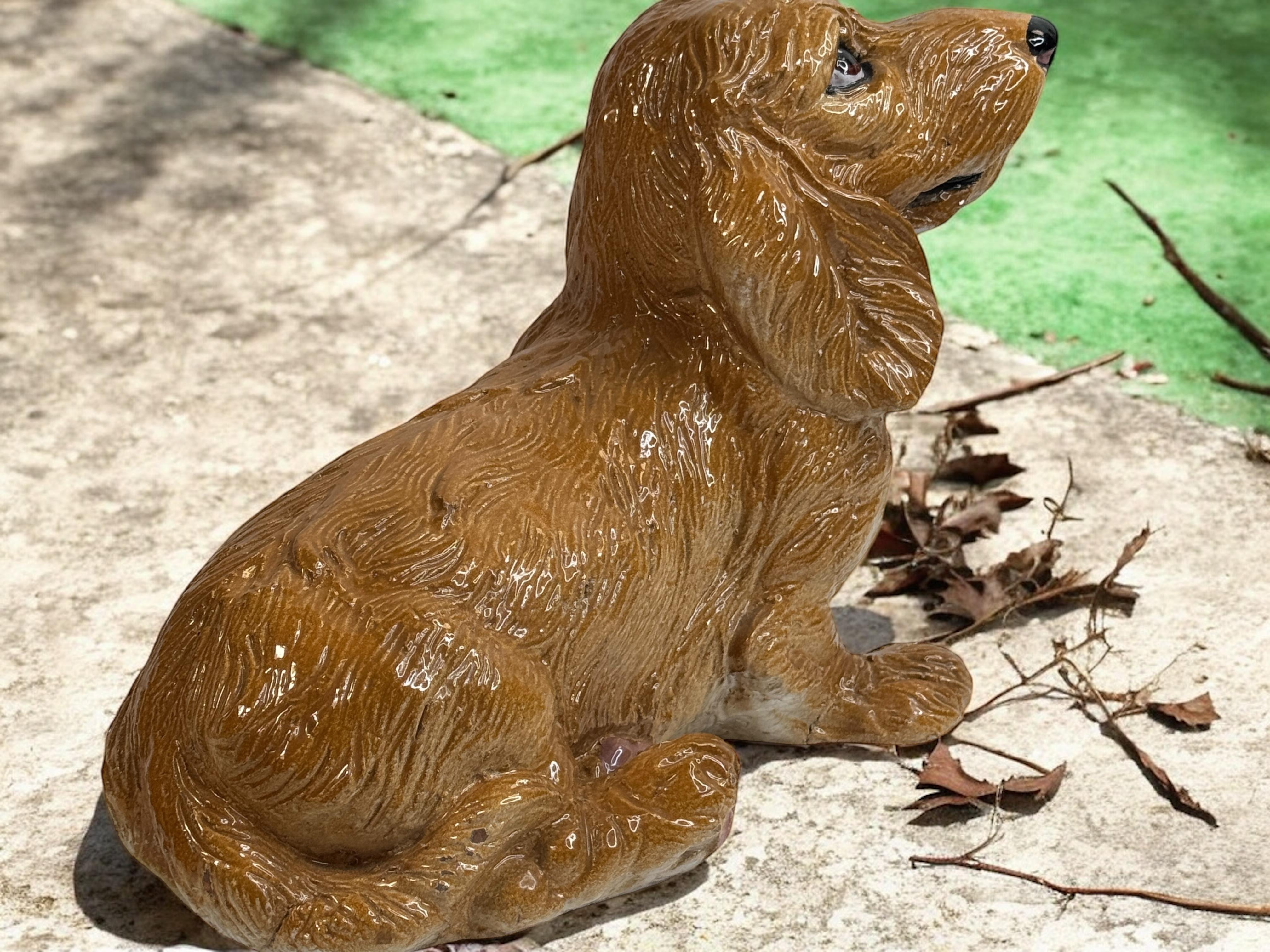 Statua di cane in terracotta a grandezza naturale Bassotto italiano Figurina Vintage, anni '60 in vendita 8