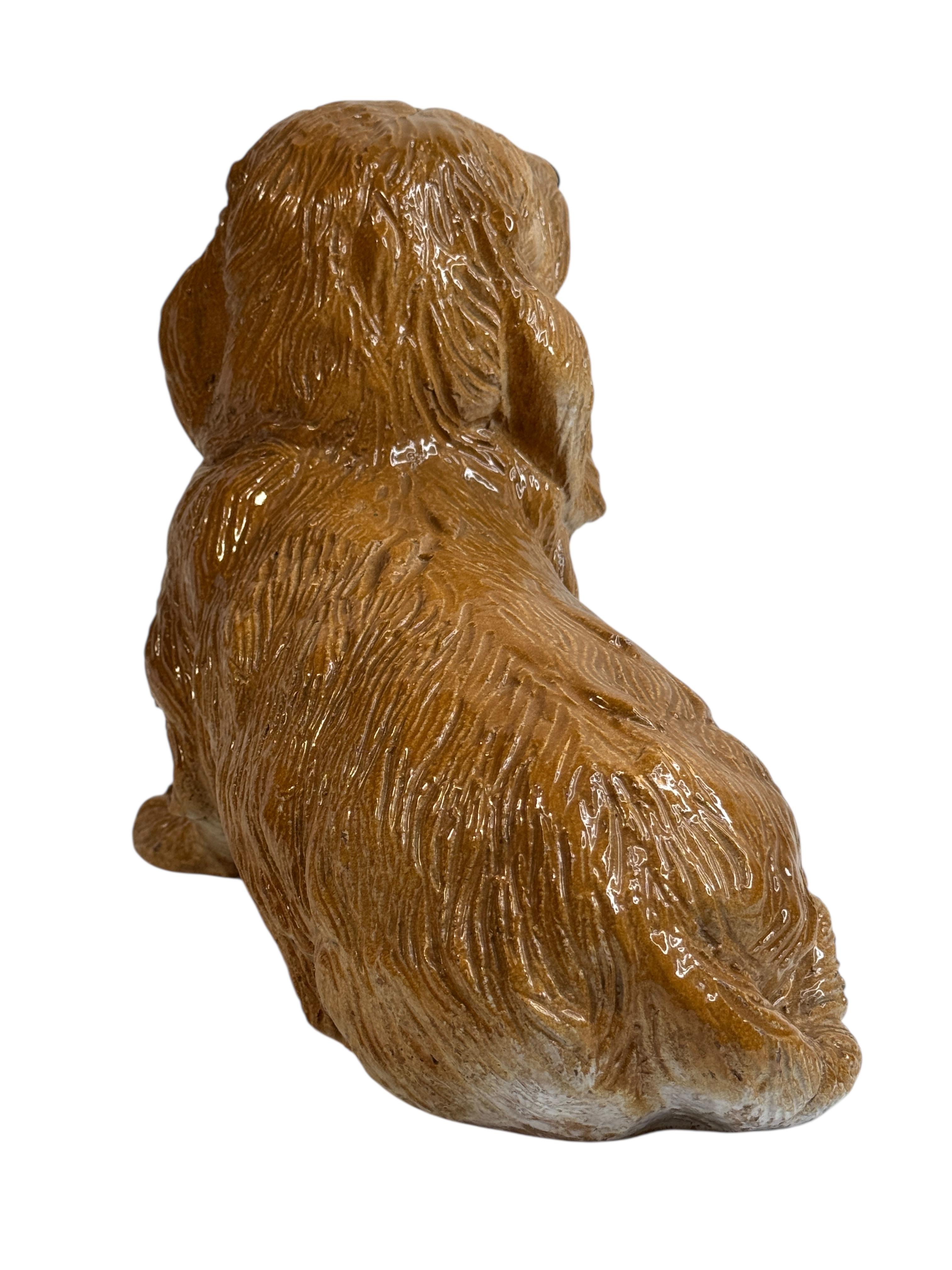 Fatto a mano Statua di cane in terracotta a grandezza naturale Bassotto italiano Figurina Vintage, anni '60 in vendita