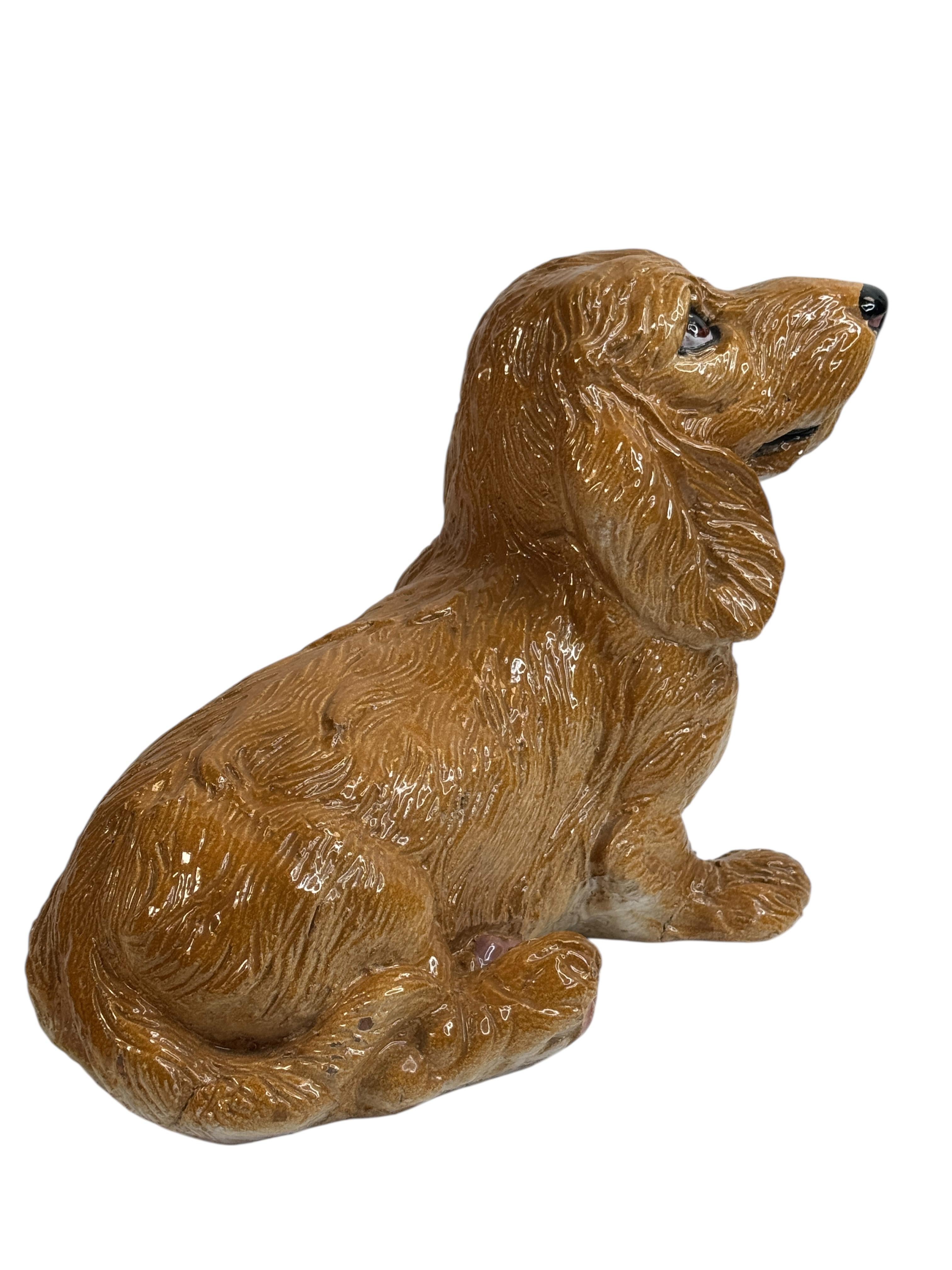 Statua di cane in terracotta a grandezza naturale Bassotto italiano Figurina Vintage, anni '60 In condizioni buone in vendita a Nuernberg, DE