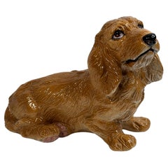 Live Size Italian Dachshund Terracotta Dog Statue Figurine Vintage, 1960s