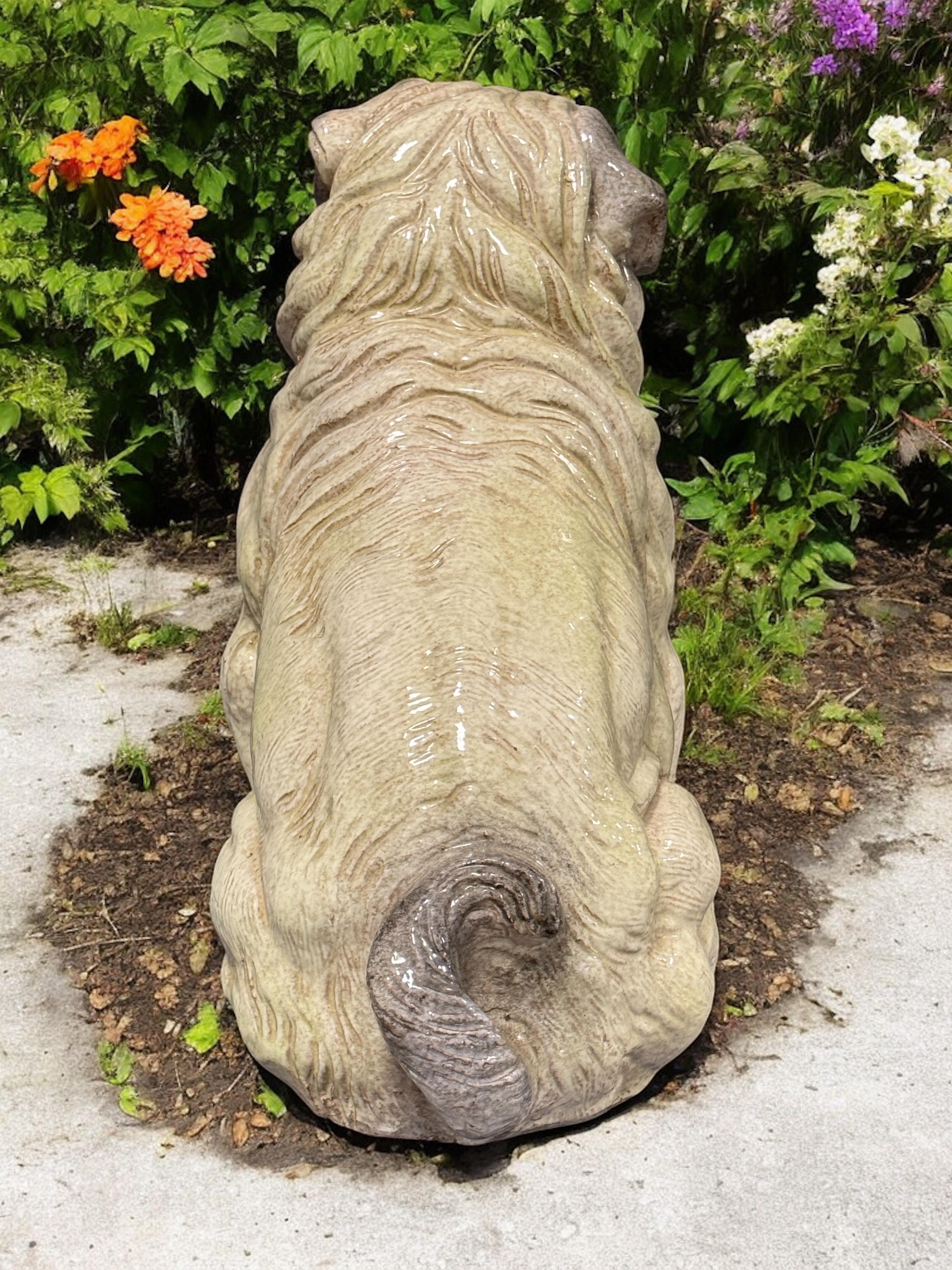Statua di cane in terracotta del carlino italiano a grandezza naturale Vintage, anni '60 in vendita 7