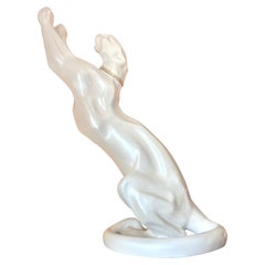 Pantera o Puma de Tamaño Natural Estilo Art Decó Fibra de Vidrio Nacarada