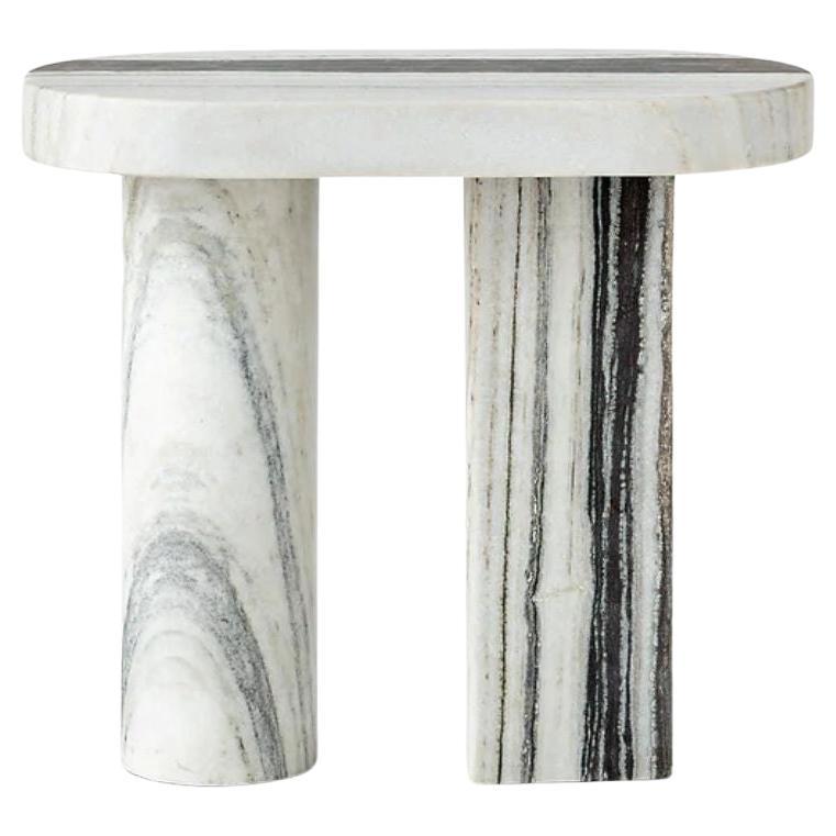 Livello White Marble Side Table For Sale