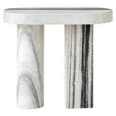Livello White Marble Side Table