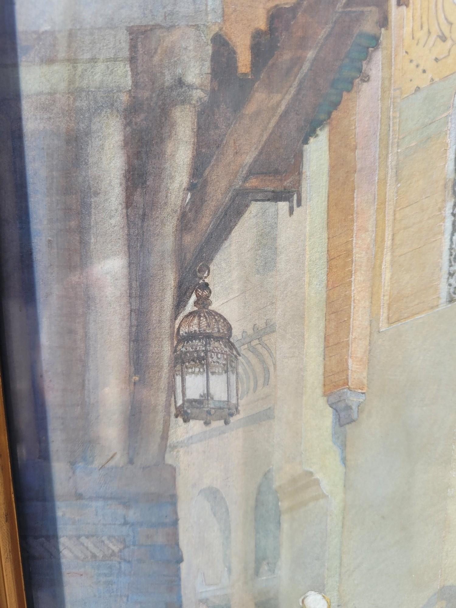 Lively Alley, gerahmtes orientalisches Aquarell, spätes 19. Jahrhundert frühes 20. Jahrhundert im Angebot 1