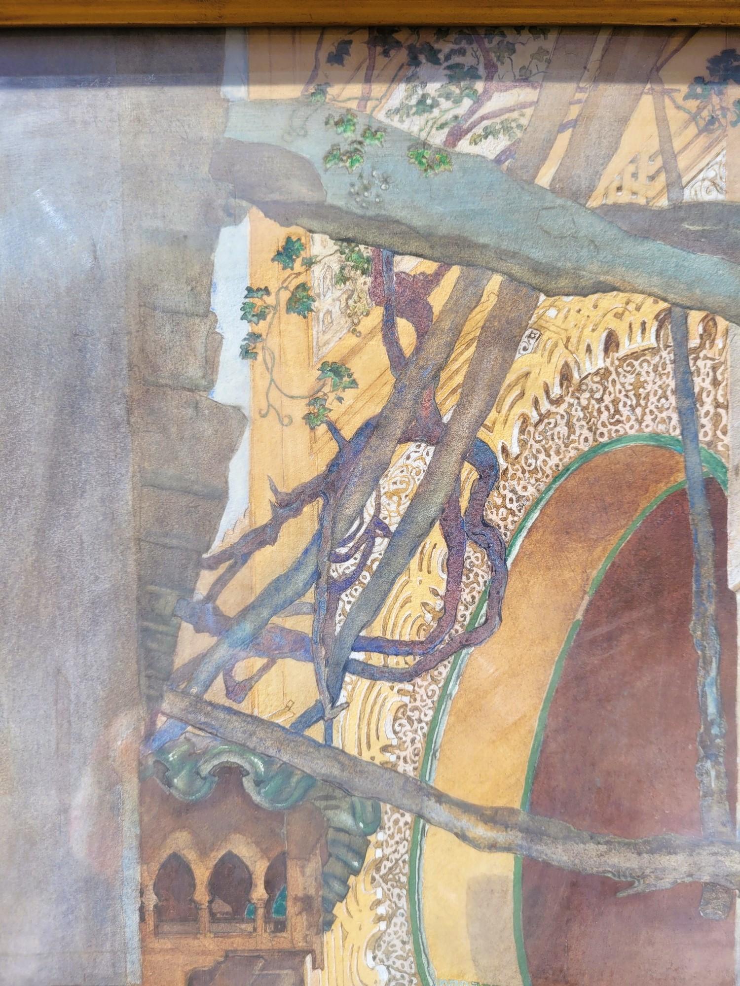 Lively Alley, gerahmtes orientalisches Aquarell, spätes 19. Jahrhundert frühes 20. Jahrhundert im Angebot 3