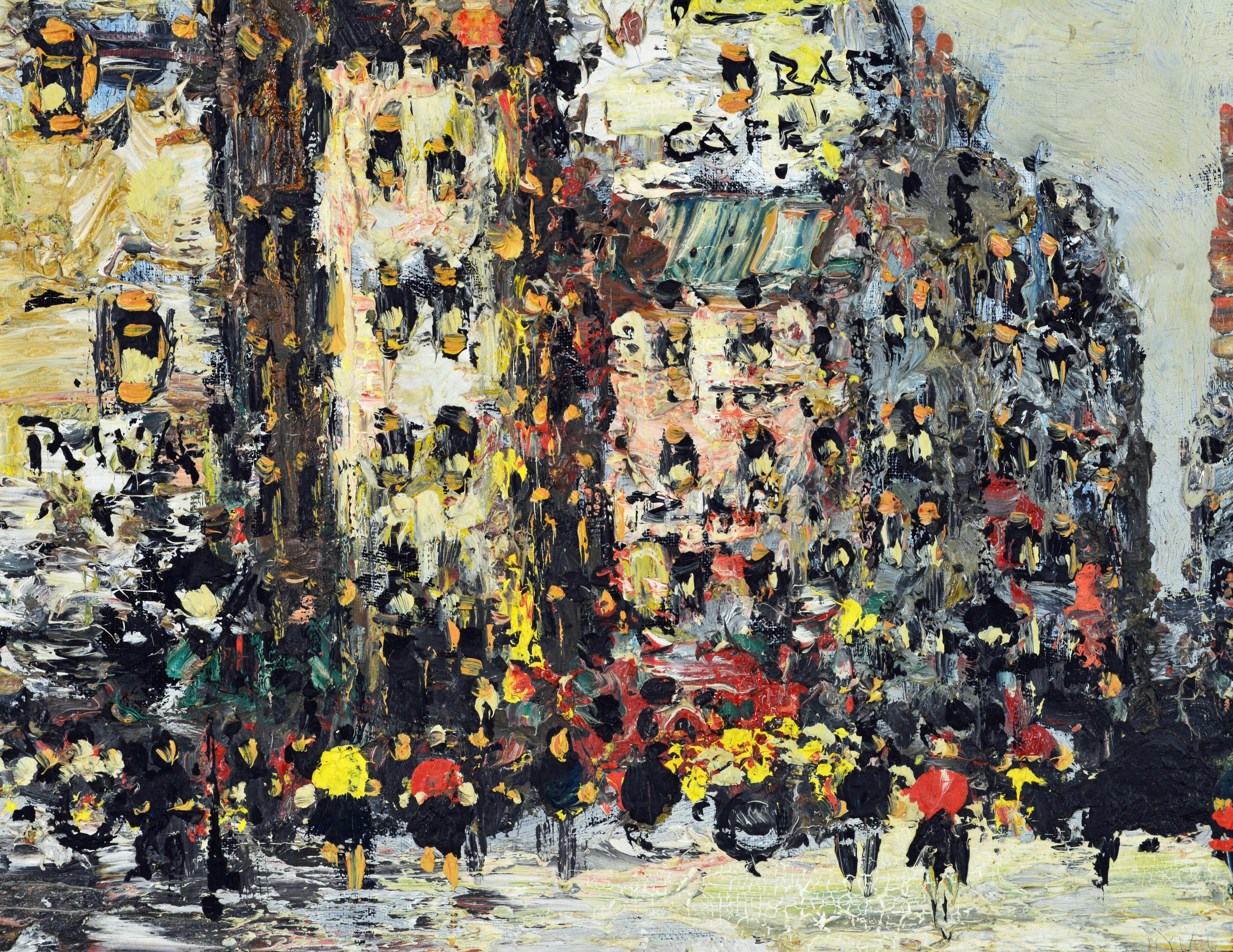 Lebendiges Pariser Straßengemälde im impressionistischen Style von Simon Kramer, Niederländer 1940-2015 (Niederländisch)