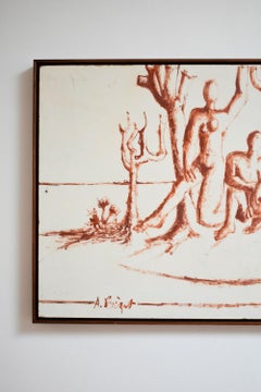 Paesaggi vivaci con figure nude, anni '60.